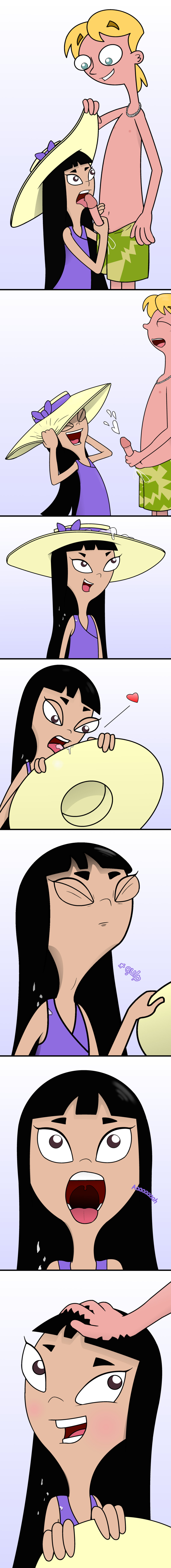 asian_female black_hair disney disney_channel disney_xd female honeysmother human jeremy_johnson male penis phineas_and_ferb stacy_hirano straight tagme