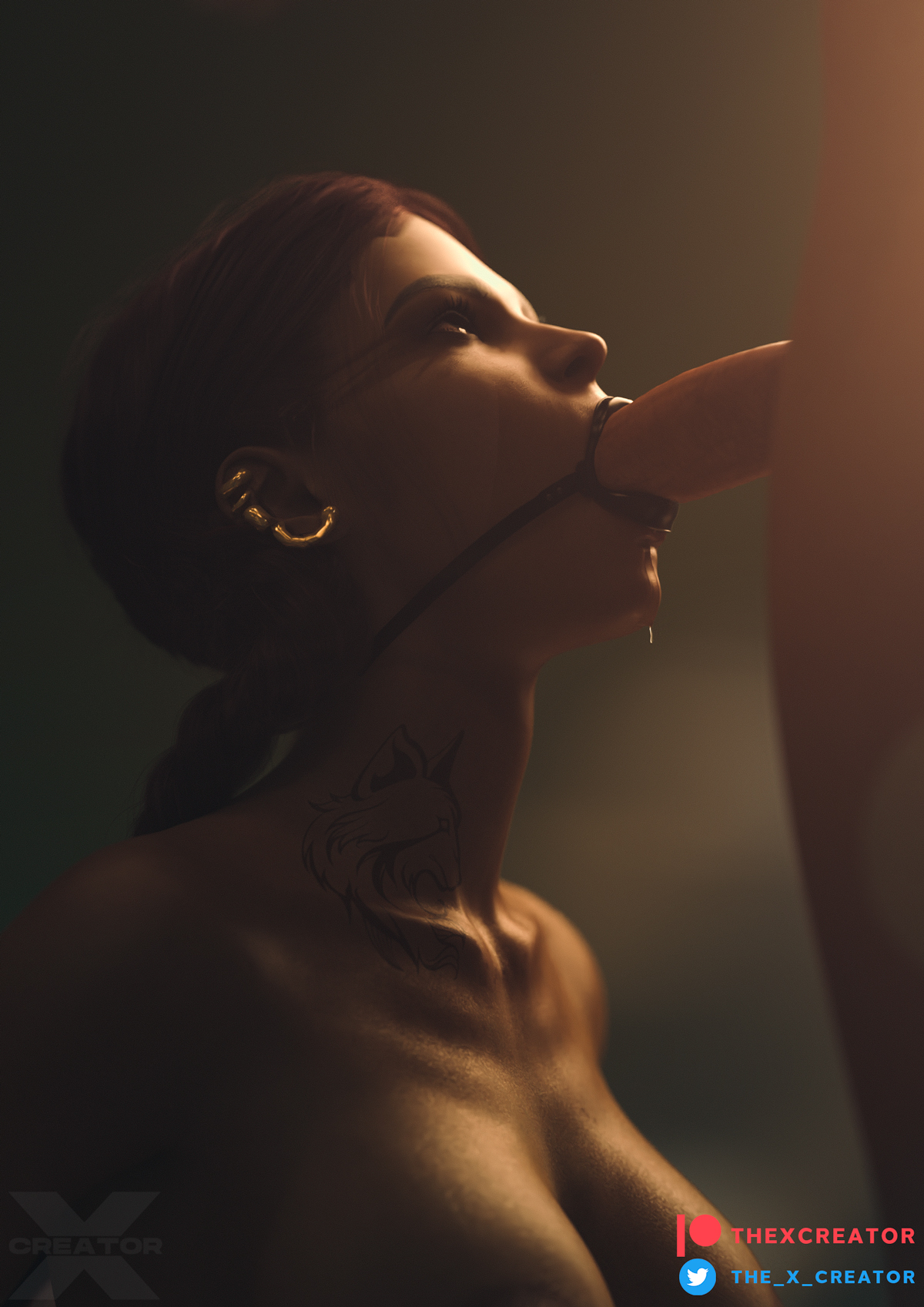1boy, 1girls, 3d, apex legends, athletic, athletic female, blowjob, braided hair, braided ponytail, braids, brazilian, dark skin, dark-skinned female, deepthroat training, dominant, dominant male, electronic arts, eye contact, fellatio, female, fit, gag, human, interracial, large penis, latina, light skin, light-skinned male, lighting, loba (apex legends), male, male penetrating, male/female, nude, oral, penis, penis in mouth, petite, rape, ring gag, straight, submissive, submissive female, tattoo, the x creator