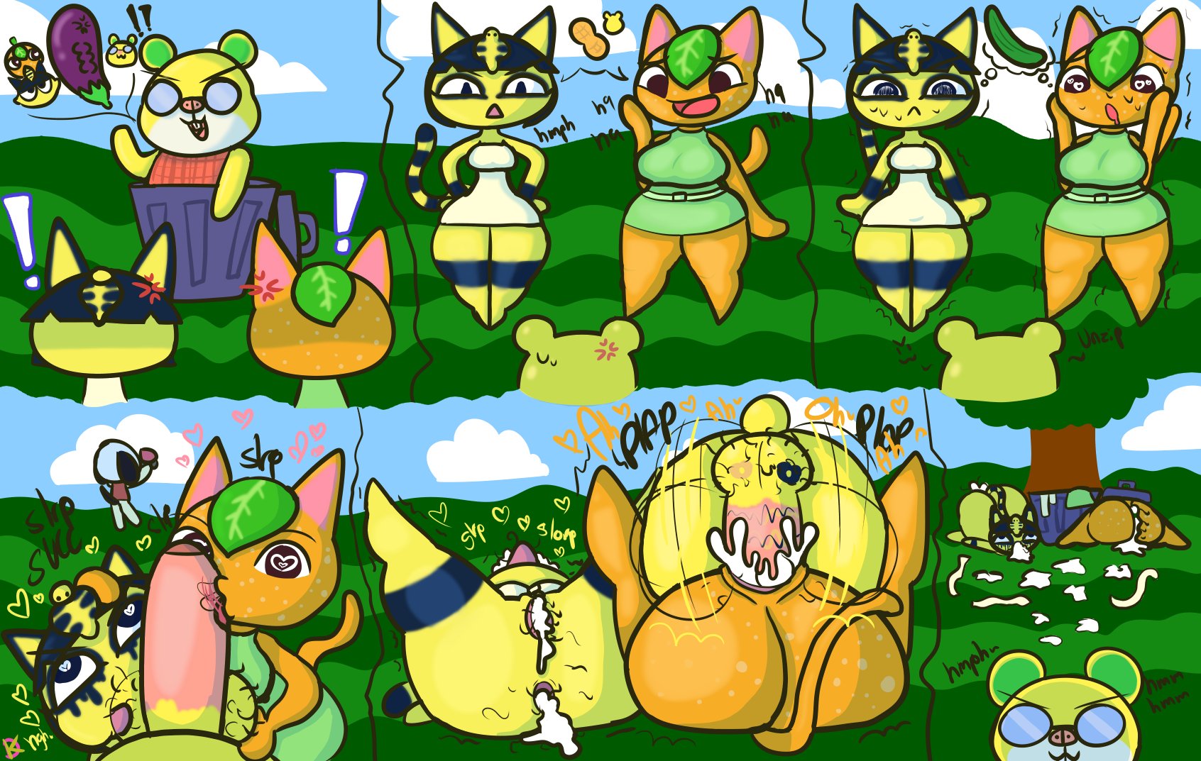1boy, 2022, 2girls, after sex, ahe gao, ahegao, animal crossing, ankha, anthro, balls, ballsack, cartoony, collaborative fellatio, cum, cum in pussy, cum inside, erection, fellatio, female, foreskin, fucked silly, furry, graham (animal crossing), hairy balls, instant loss, klutzatdusk, lucky (animal crossing), male, male pov, mating press, motion lines, nintendo, oral, oral sex, partially retracted foreskin, penis, penis awe, penis lick, pov, pussy, retracted foreskin, scrotum, small but hung, small dom big sub, smaller male, smooth penis, smug, stray pubic hair, sweat, tangy (animal crossing), testicles, tight clothing, tongue, tongue out, uncircumcised, uncut
