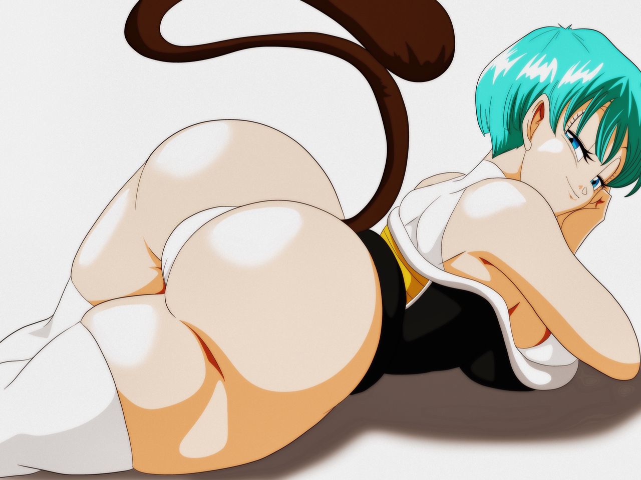 1girls, 2d, 2d (artwork), armor, ass, breasts, bulma briefs, dragon ball, female, female only, huge ass, nala1588, saiyan armor, saiyan tail, shounen jump, solo, solo female, tagme, tail, thick thighs, undertagged, wide hips