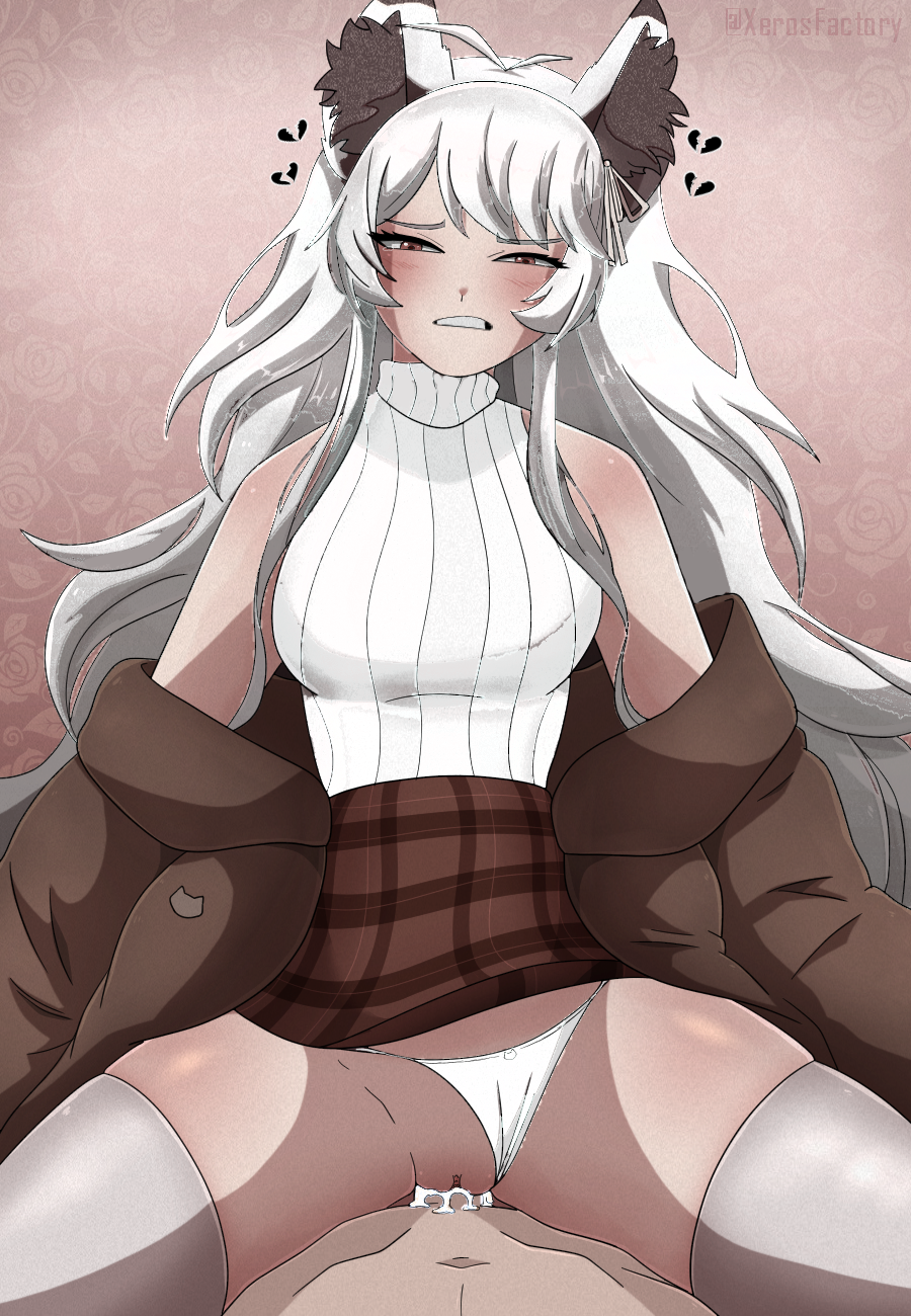 clothed_female_nude_male clothed_sex cowgirl_position cum cum_in_pussy cum_inside fox_ears fox_girl foxplushy panties_aside pussy recolor sex skirt thighhighs uncensored unseen_male_face vaginal_penetration virtual_youtuber white_hair xeroshadows