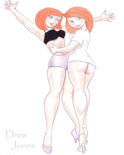 ann_possible bottomless bra disney drew_jones female female_only high_heels human kim_possible kimberly_ann_possible medium_breasts mother_and_daughter multiple_females multiple_girls panties straight_hair tagme yuri