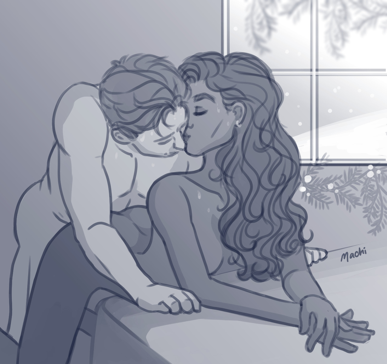 1boy, 1girls, canon couple, dark skin, dark-skinned female, doggy style, female, from behind position, hair on head, human, interracial, kissing, kissing cheek, light skin, light-skinned male, machiavelien, male, marvel, marvel cinematic universe, marvel comics, michelle jones, naked, naked female, naked male, nude, nude female, nude male, peter parker, sex, snow, spider-man, spider-man (series), spider-man (tom holland), straight, tom holland, zendaya