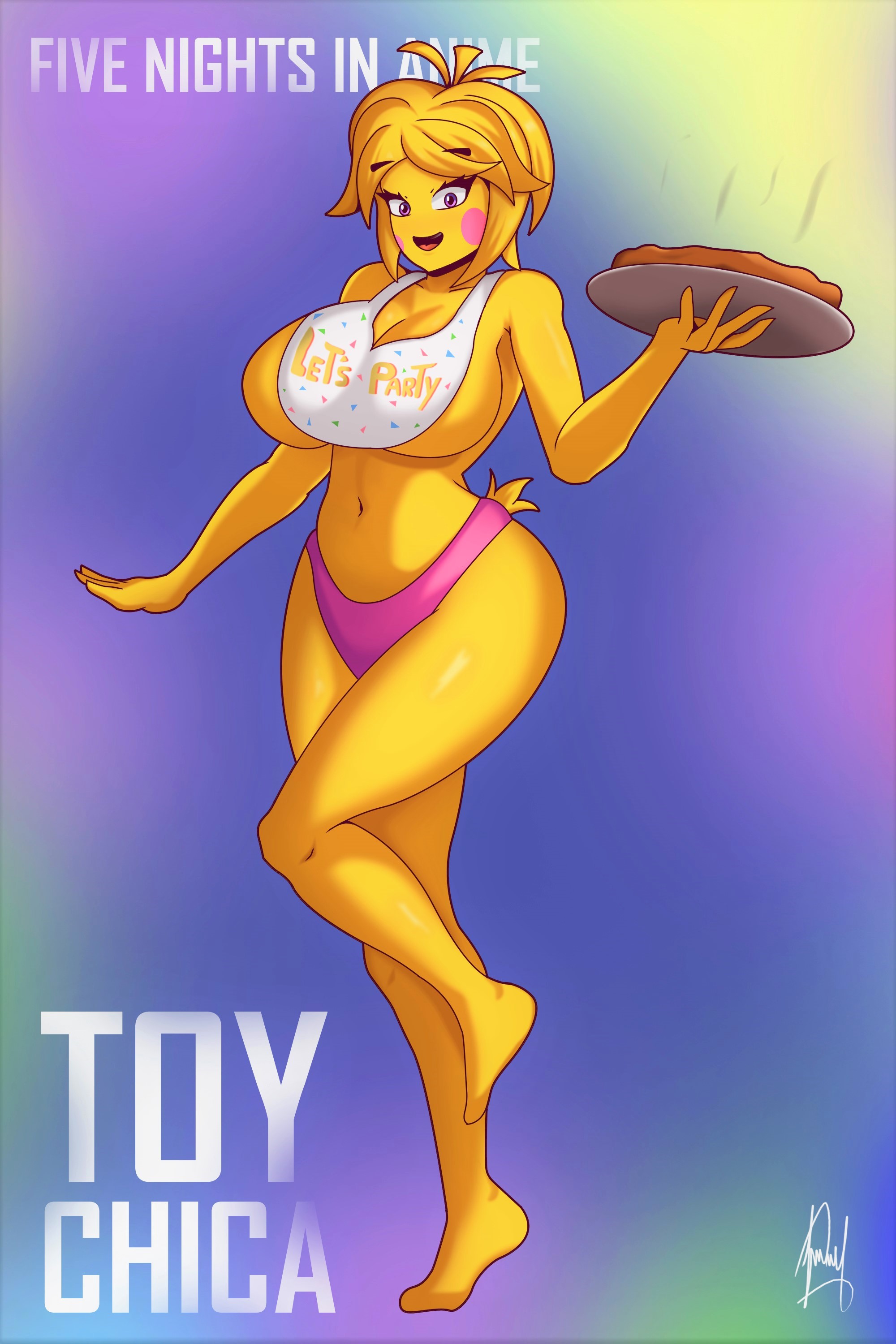 animatronic, breasts, chica (fnia), chicken, female, five nights at freddy's, five nights at freddy's 2, five nights in anime, furry, furry only, pizza, solo, toy chica (fnaf)