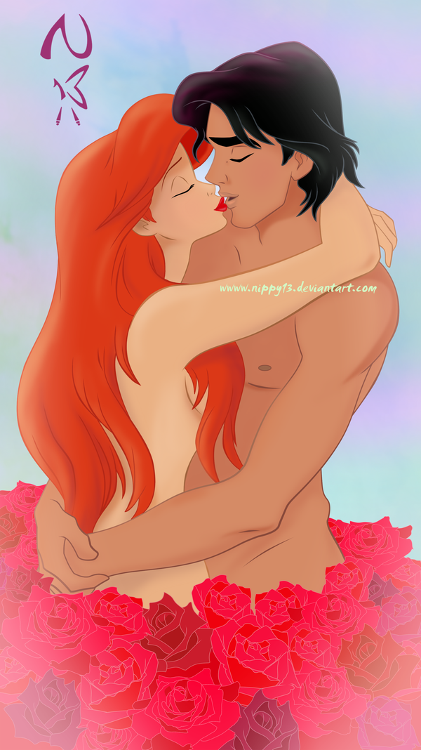 1boy 1girls ariel disney female light-skinned_female light_skin male nippy13 prince_eric straight_hair the_little_mermaid