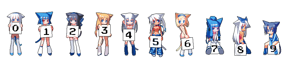 10girls angry black_hair blonde bored breasts catgirl_counter catgirls counter_girl_0 counter_girl_1 counter_girl_2 counter_girl_3 counter_girl_4 counter_girl_5 counter_girl_6 counter_girl_7 counter_girl_8 counter_girl_9 danbooru_(booru) dark_skin female female_focus female_only hair kulamurae kusaka_kokage looking_at_viewer multiple_girls nipples numbers ribbon shy stockings white_hair