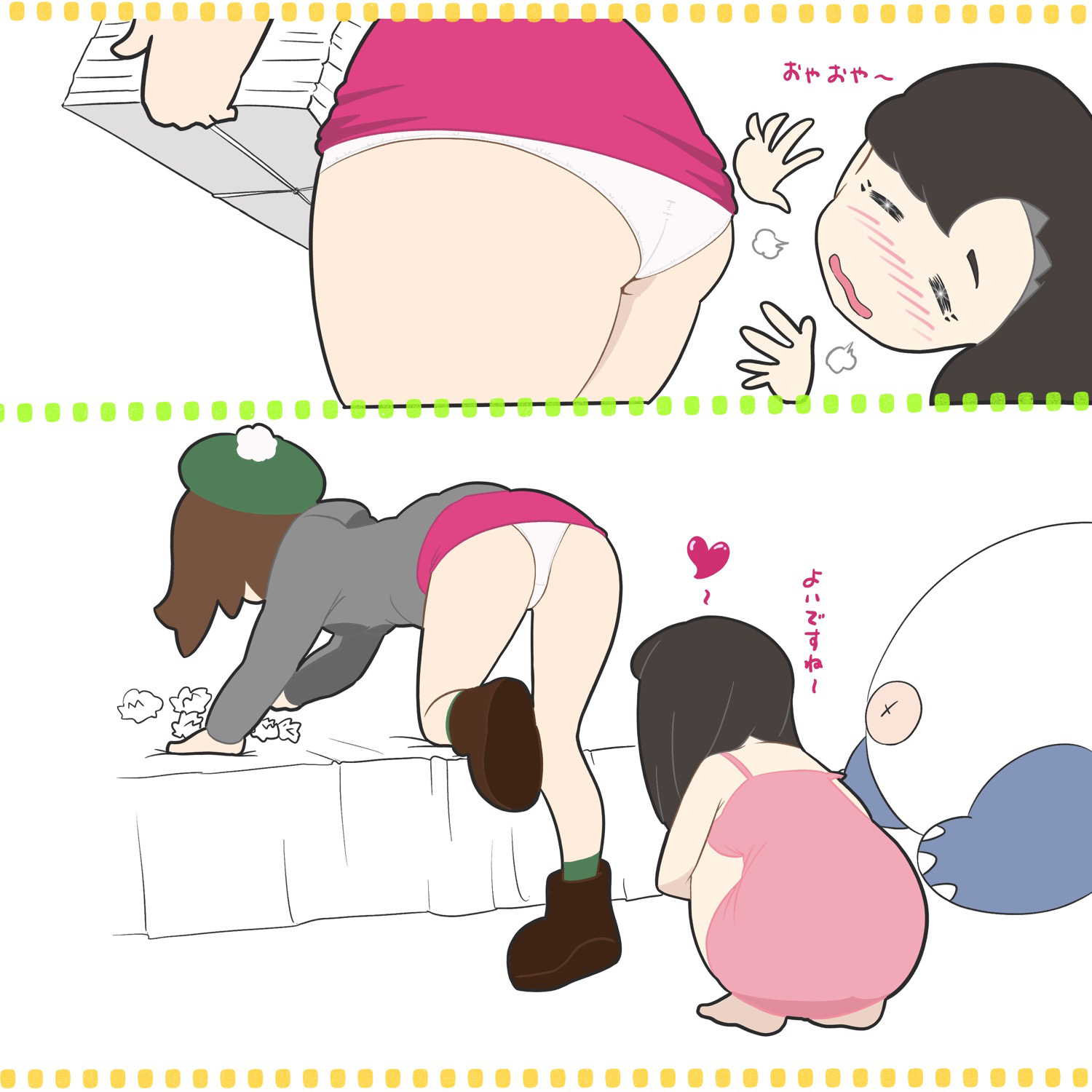 2girls, ass, ass focus, clothing, comic, female, female only, female pervert, gloria (pokemon), human, human only, marnie (pokemon), microsd (artist), multiple females, multiple girls, ninja, nintendo, pokemon, pokemon ss, yuri