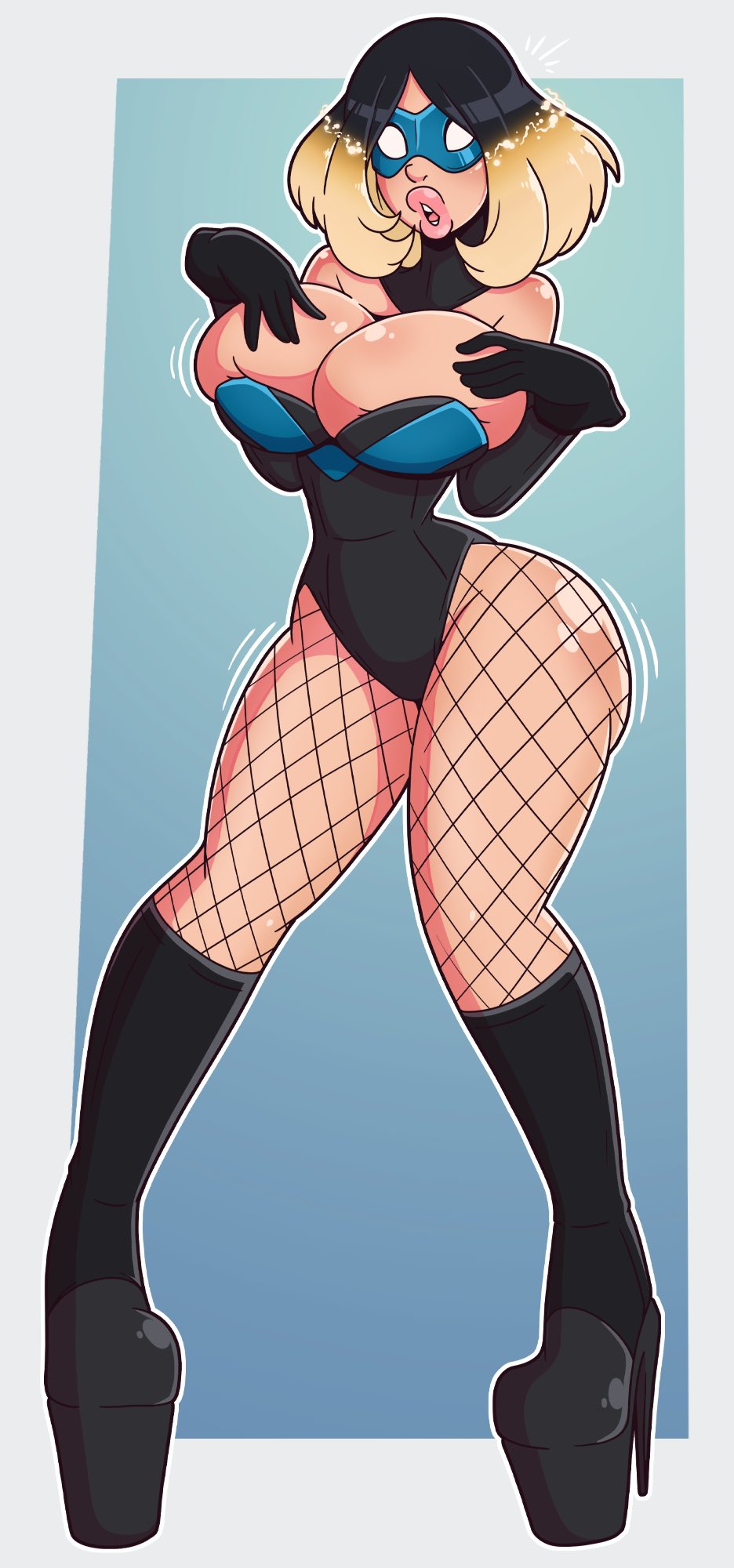 ass, bimbo, bimbofication, breasts, busty, cleavage, dc, dc comics, dick grayson, domino mask, female, fishnet pantyhose, fishnets, gender transformation, genderswap, genderswap (mtf), high heels, hourglass figure, huge ass, huge breasts, leotard, mtf transformation, nightwing, pussy, pussy graydaughter, rule 63, thick thighs, transformation, voluptuous, wide hips, wrenzephyr2