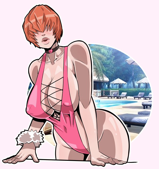 1girls busty female female_focus female_only hair_over_eyes hourglass_figure king_of_fighters pinup pinup_pose pool poolside pose posing pululon shermie_(kof) snk solo swimsuit tagme wide_hips