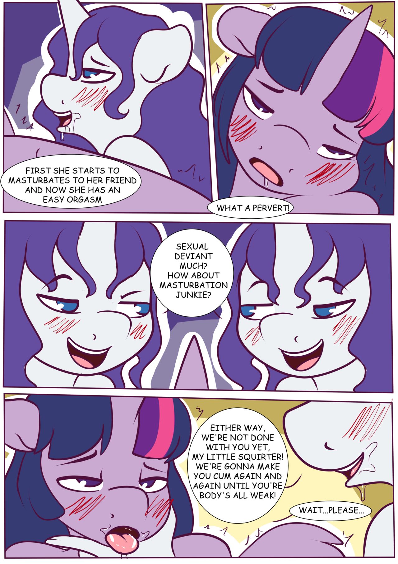 blush my_little_pony princess_twilight_sparkle rarity_(mlp) saliva smooth_skin spunkubus tongue_out