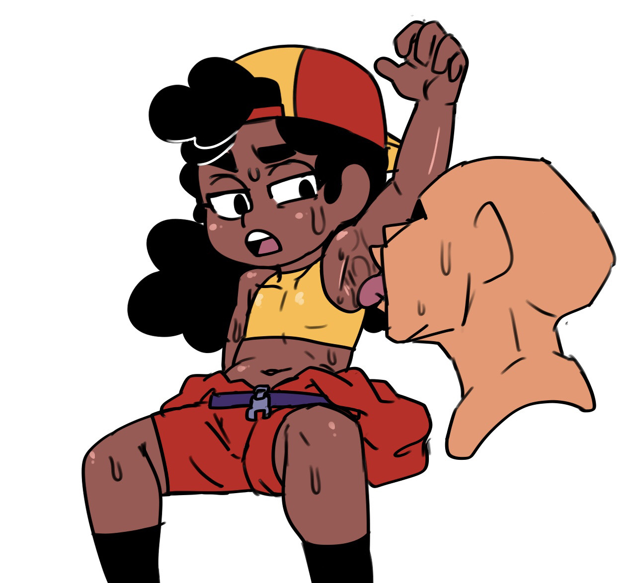 armpit fetish, armpit licking, armpits, brawl stars, female, kooying, meg (brawl stars), smell, smelly, sweat