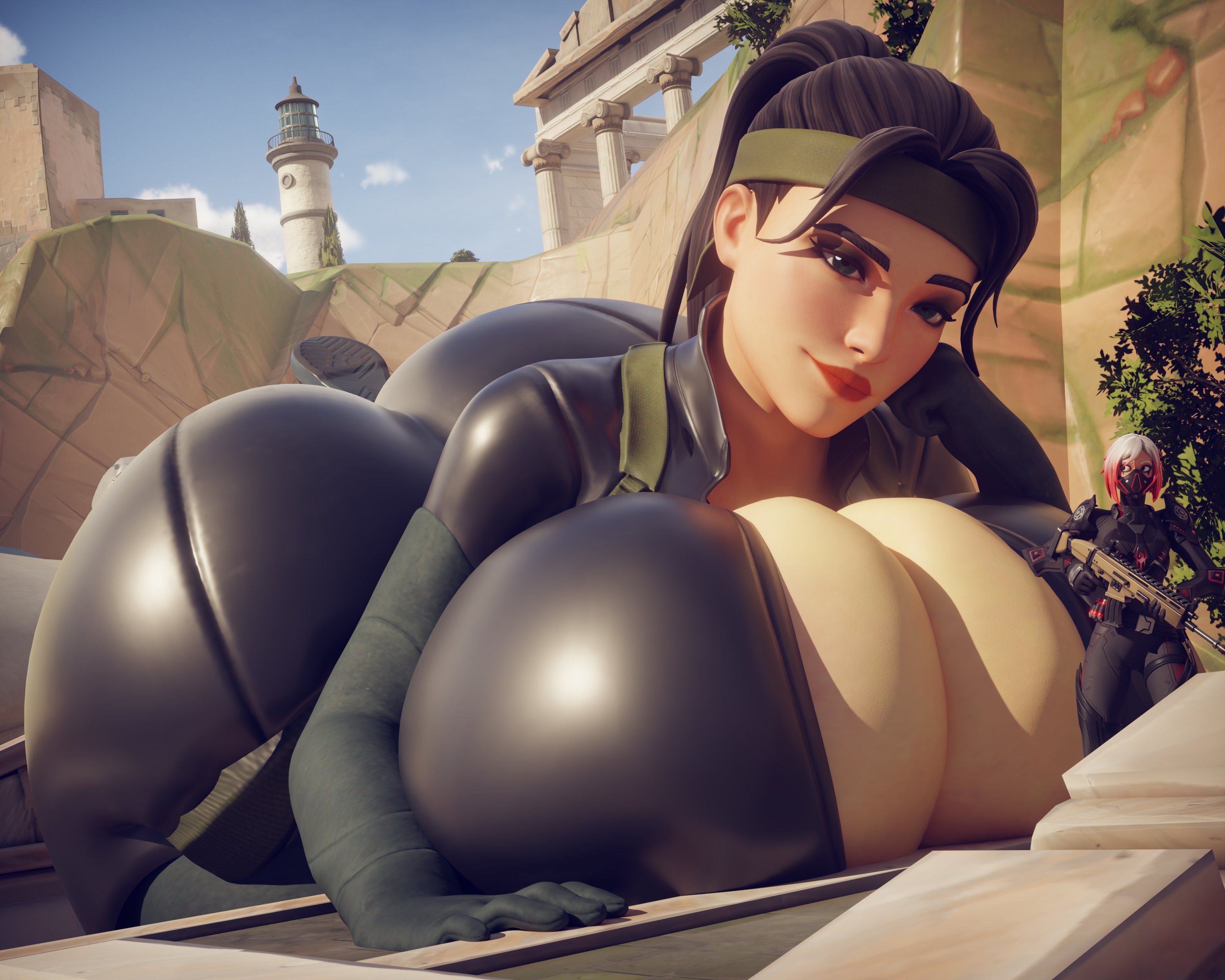 2026, 2girls, 3d, 3d (artwork), ass, ass up, big ass, big breasts, big butt, black hair, bodysuit, breasts, bursting breasts, butt, cleavage, ctgiantess, curvaceous, curvaceous body, curvaceous female, curvaceous figure, curvaceous hips, curvy, curvy body, curvy female, curvy figure, curvy hips, extreme size difference, female, fortnite, fortnite: battle royale, giant ass, giant breasts, giant butt, giantess, gigantic ass, gigantic breasts, gigantic butt, grace crowne, hairband, high resolution, highres, hips, huge ass, huge breasts, huge butt, hush (fortnite), large ass, large breasts, large butt, light skin, light-skinned female, massive ass, massive breasts, massive butt, ponytail, red lipstick, seductive, seductive look, seductive pose, shiny, shiny breasts, shiny clothes, shiny skin, size difference, skin tight, thick, thick ass, thick breasts, thick butt, thick hips, thick thighs, tight clothes, tight clothing, voluptuous, voluptuous female, wide hips