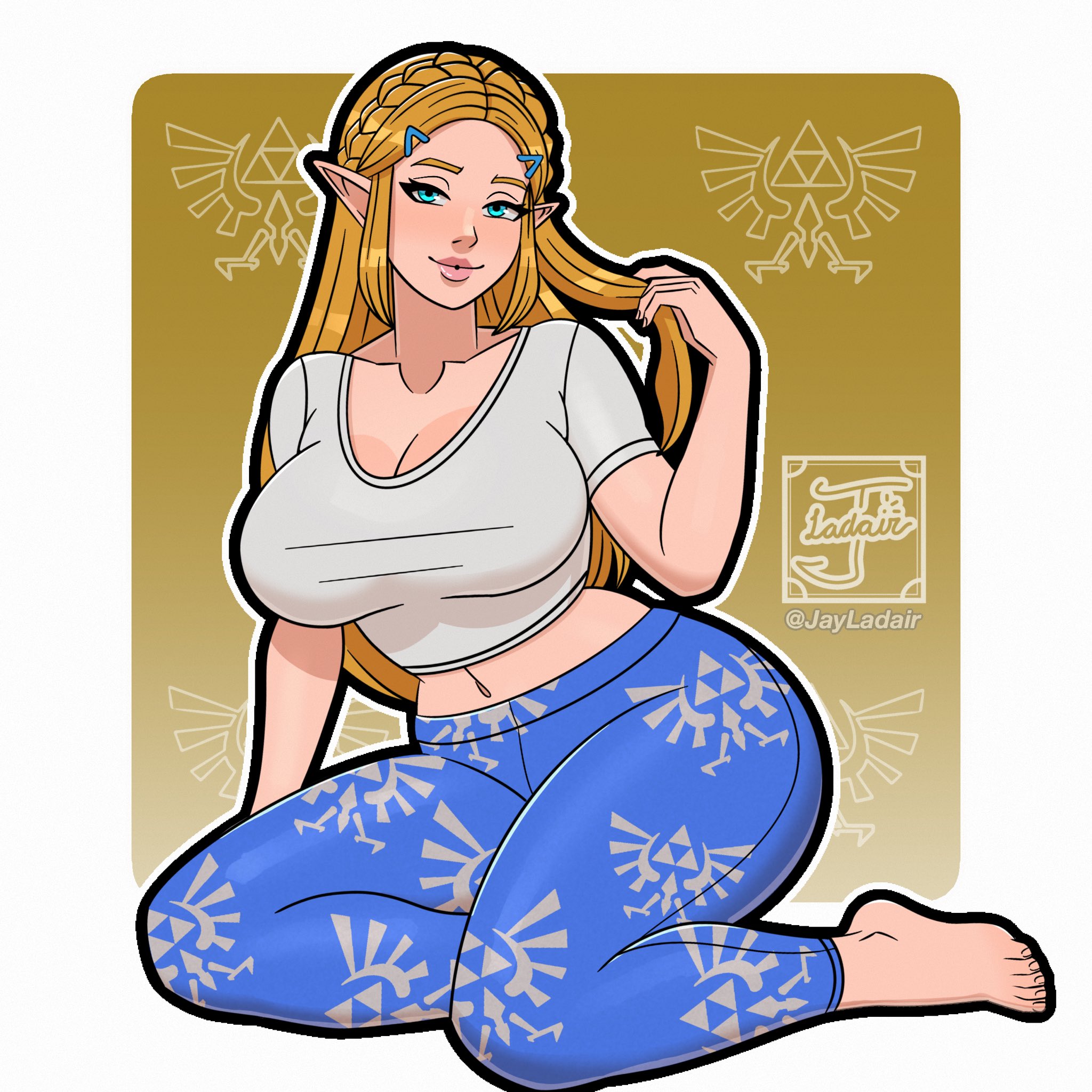 1girls, big breasts, blonde hair, breasts, breath of the wild, female, female only, jayladair, large breasts, light skin, light-skinned female, long hair, nintendo, princess zelda, the legend of zelda, zelda (breath of the wild)