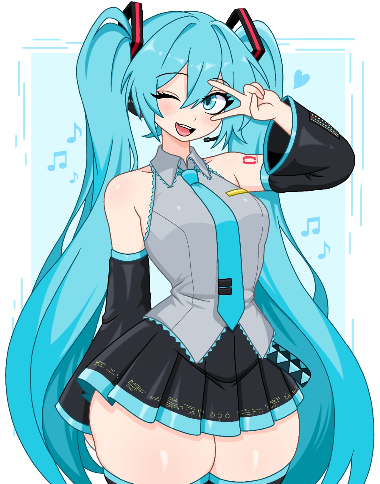 fanart, hatsune miku, miku hatsune, r34arts, sfw, vocaloid