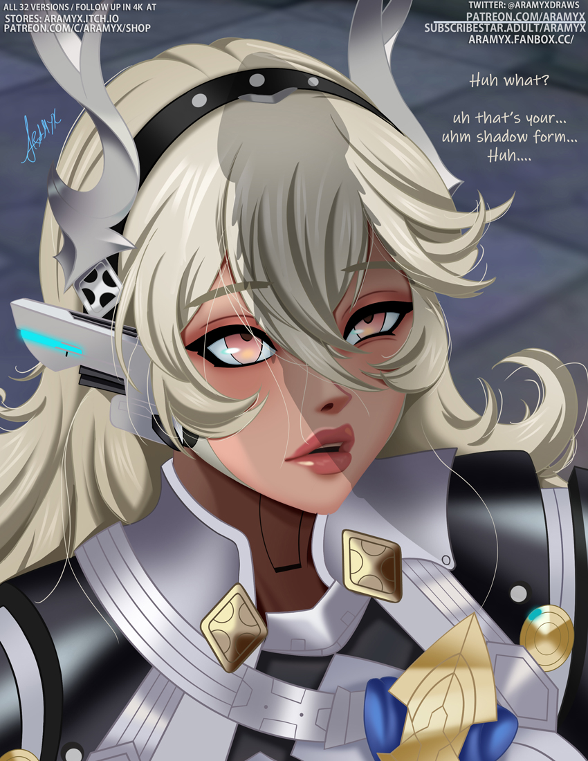 android girl, aramyx, before oral, before rape, before sex, blonde, blonde hair, cock shadow, cock shock, corrin (female) (fire emblem), corrin (fire emblem shadows), corrin (fire emblem), corrin (fire emblem) (female), cyborg girl, dialogue, dragon girl, face focus, fire emblem, fire emblem fates, fire emblem shadows, horn, horns, huge cock, huge penis, incoming sex, looking at penis, luscious lips, massive penis, monster on female, more at source, penis shadow, platinum blonde hair, robot, robot female, robot girl, shocked, shocked expression, surprised, surprised expression, text