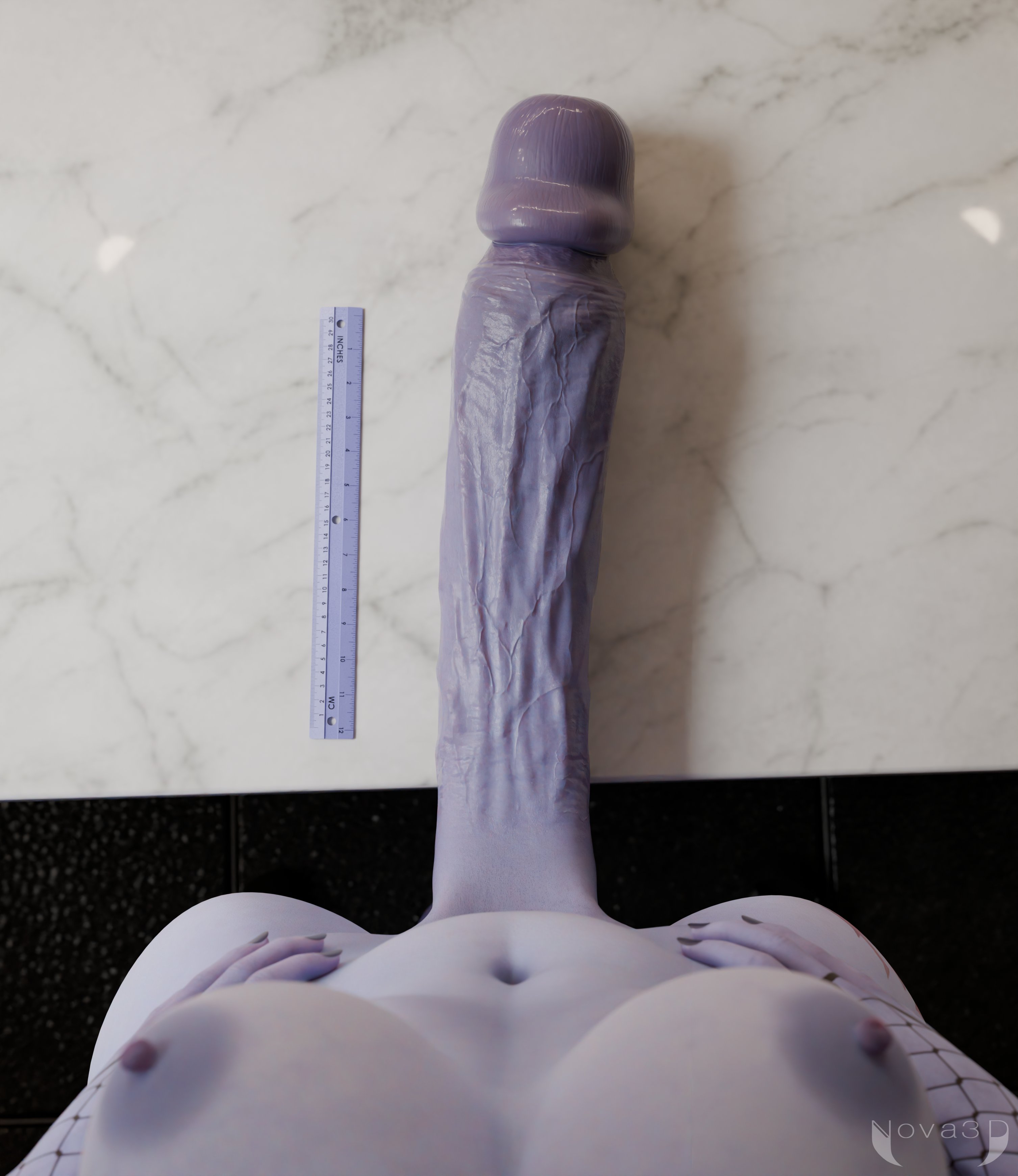 1futa, 3d, 3d (artwork), absurd res, big penis, blue skin, circumcised, dick on table, futa only, futa pov, futanari, highres, huge cock, large penis, long penis, looking at penis, looking down, measuring, measuring penis, nova3d, nude, nude futa, nullus 02, nyl widowmaker, overwatch, penis on table, penis size difference, pov, reference, ruler, solo, veiny penis, widowmaker