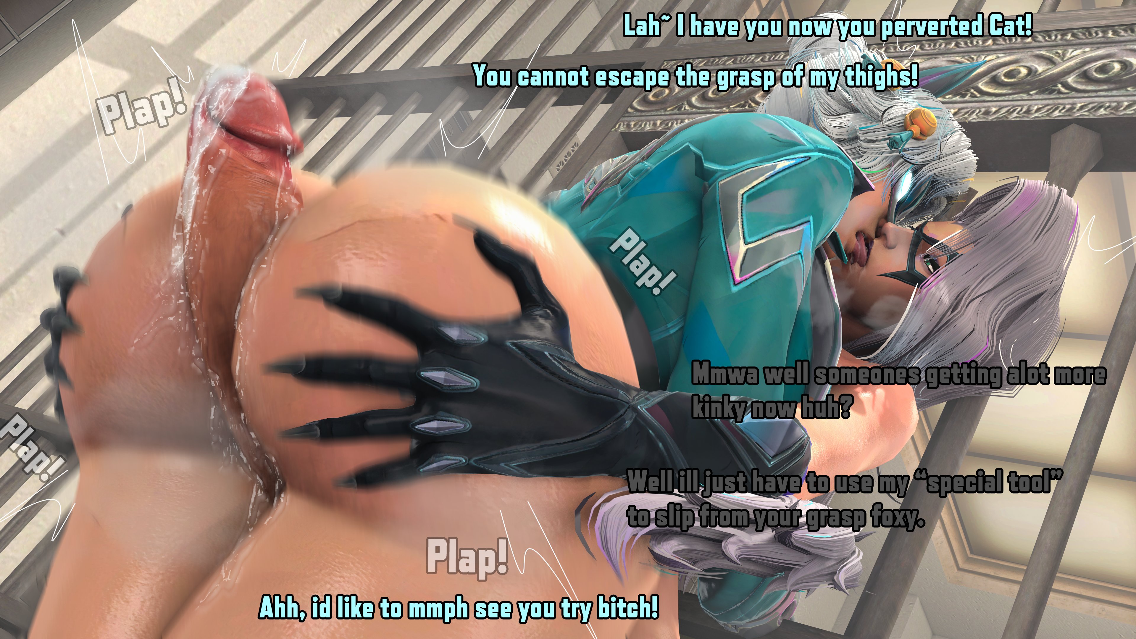 1futa, 1girls, 3d, ami han, ass, ass grab, assjob, big ass, big penis, black cat (marvel rivals), black cat (marvel), felicia hardy, female, futa on female, futanari, huge ass, kissing, marvel, marvel rivals, penis, text, theboobedone, thick thighs, thigh sex, thighjob, white fox (marvel rivals), white fox (marvel)