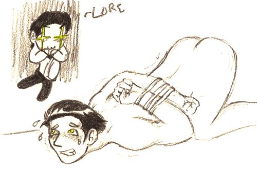 2boys android ass ass_up bound_wrists brothers chibi data duo face_down_ass_up gay lore_(character) male male_only monochrome nude sketch star_trek star_trek_the_next_generation tagme traditional_media_(artwork) yaoi