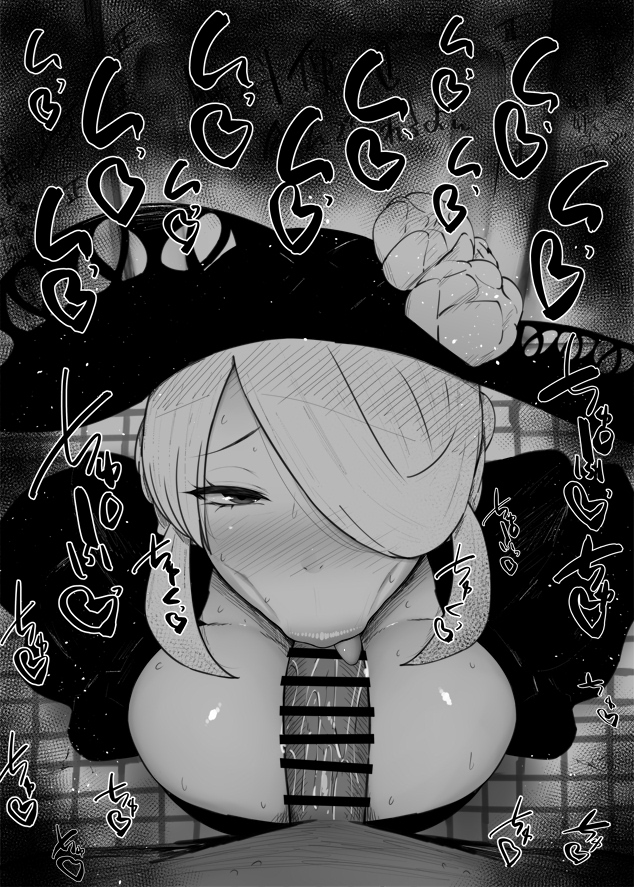 :>=, 1boy, 1girls, angry dragon, big breasts, big penis, black and white, blowjob, blowjob face, blush, bodysuit, breasts, censored, cogita (pokemon), detailed background, dress, drooling, eyelashes, fellatio, female, hair over one eye, hat, heart, human, indoor, inside, kurotama, looking at viewer, male, male pov, mature female, older female, oral, oral sex, penis, pokemon, pokemon legends: arceus, pov, room, saliva, shiny, shiny skin, short hair, sketch, sound effects, squatting, straight, sweat, text, tongue, tongue out, vein, veins, veiny, veiny penis, video game, video games