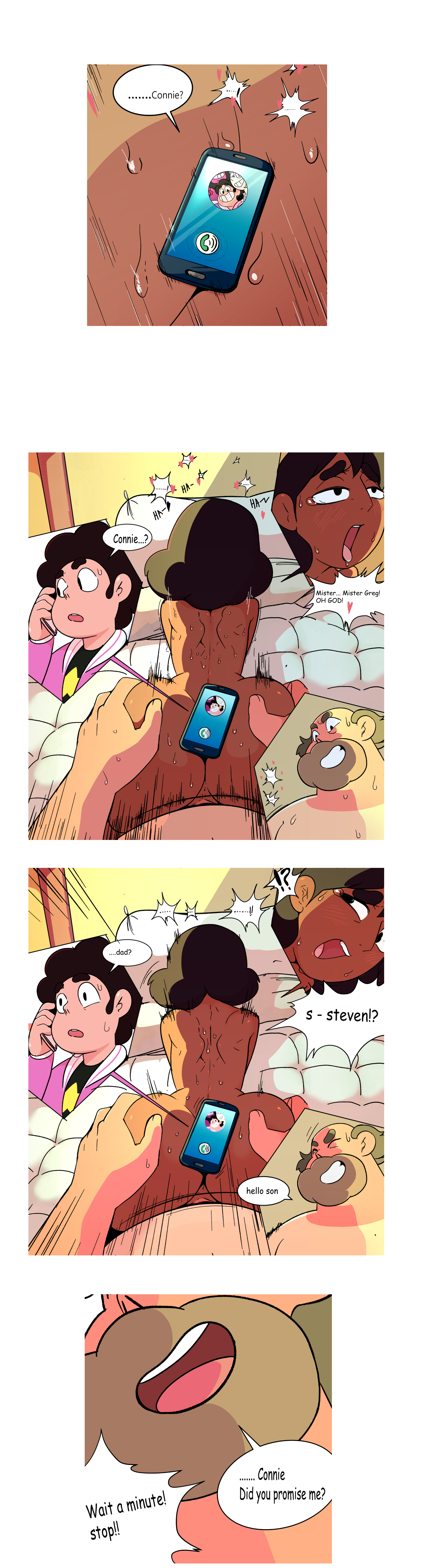 1girls, 2boys, age difference, all the way to the base, ass, ass grab, balls deep, bed, black eyes, black hair, brown hair, cheating, cheating girlfriend, connie maheswaran, dark skin, dark-skinned female, doggy style, dubious consent, english, english text, fanbox reward, father and son's girlfriend, female, forced, greg universe, grin, groping, high resolution, in profile, interracial, light skin, light-skinned male, long image, long sleeves, male, mature male, netorare, older male and younger female, on bed, open mouth, paid reward, phone sex, pillow, pussy, questionable consent, rape, sex, smartphone, smile, speech bubble, stealth sex, steven quartz universe, steven universe, steven universe future, taken from behind, talking on phone, tall image, tan skin, tan-skinned male, text, tongue, tongue out, unaware, vagina, vaginal penetration, very high resolution, white teeth, yellow elephant