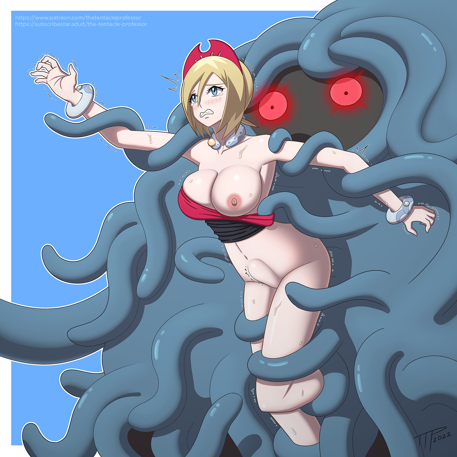 1girls, abdominal bulge, alpha pokemon, belly bulge, bestiality, big breasts, blush, breasts, bulge, cleavage, clothed sex, clothes pull, female, interspecies, irida (pokemon), nintendo, no bra, no panties, penetration, pokemon, pokemon legends: arceus, pokephilia, pussy, rape, reaching out, restrained, sex, sex from behind, stomach bulge, suspension, sweat, tangrowth, tentacle, tentacle penetration, tentacle rape, tentacle sex, tentacle suspension, the tentacle professor, vaginal penetration