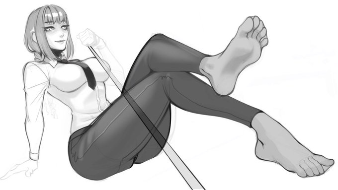 1girls, 2d, 2d (artwork), 2d artwork, 2dnsfw, anime, anime character, anime girl, bangs, barefoot, black pants, blouse, braid, braided hair, chainsaw man, feet, feet focus, feet up, female, female focus, foot fetish, foot focus, ginger, ginger female, ginger hair, horny, horny female, hornyunion, light skin, light-skinned female, long hair, makima (chainsaw man), pants, red hair, redhair, redhead female, soles, solo, solo female, toes, white blouse, yellow eyes, yellow-eyed female