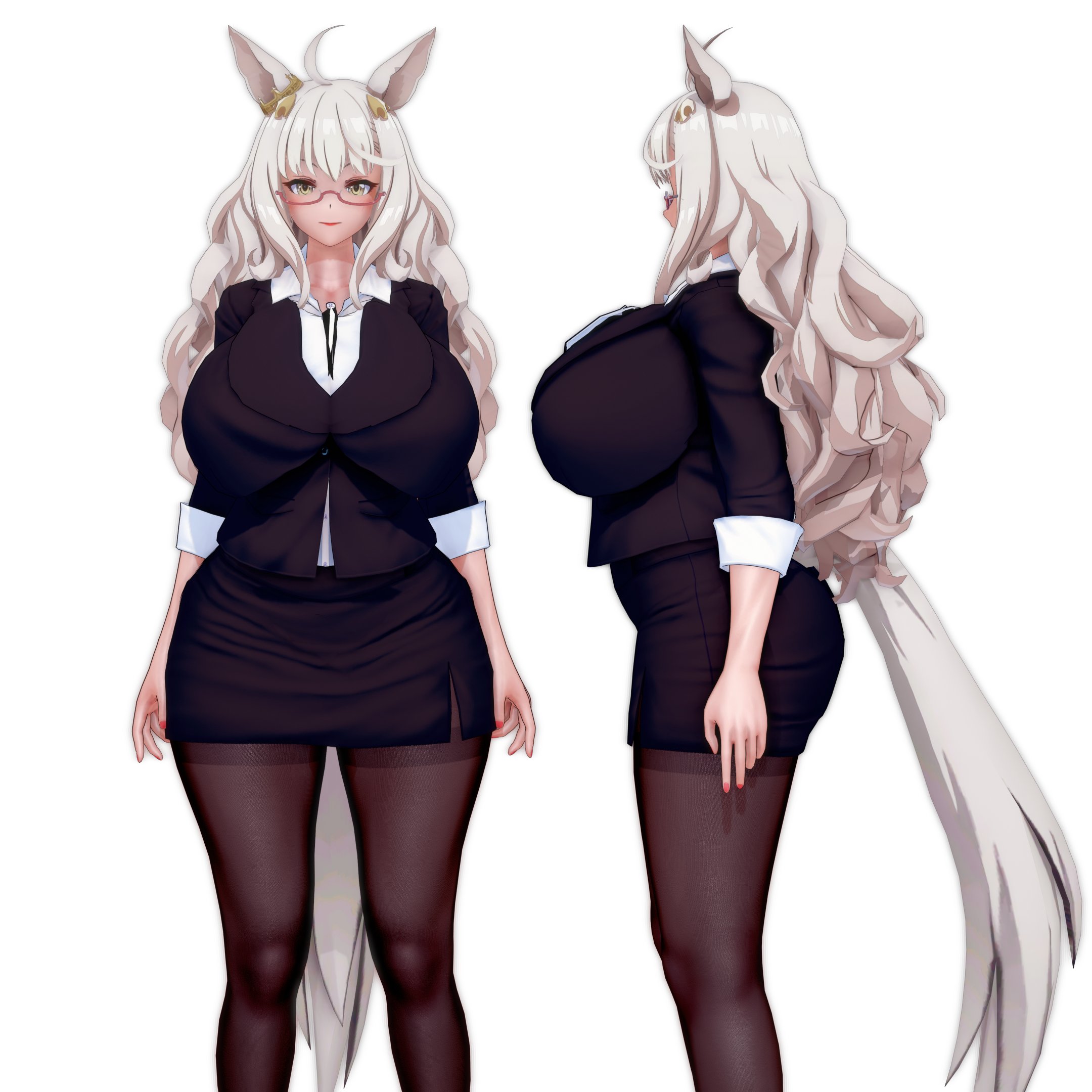 1girls, 3d, 3d (artwork), 3d model, big breasts, biwa hayahide (umamusume), clothed, clothed female, clothing, female, female focus, female only, huge breasts, koikatsu, large breasts, model release, solo, solo female, solo focus, taf4mad, umamusume