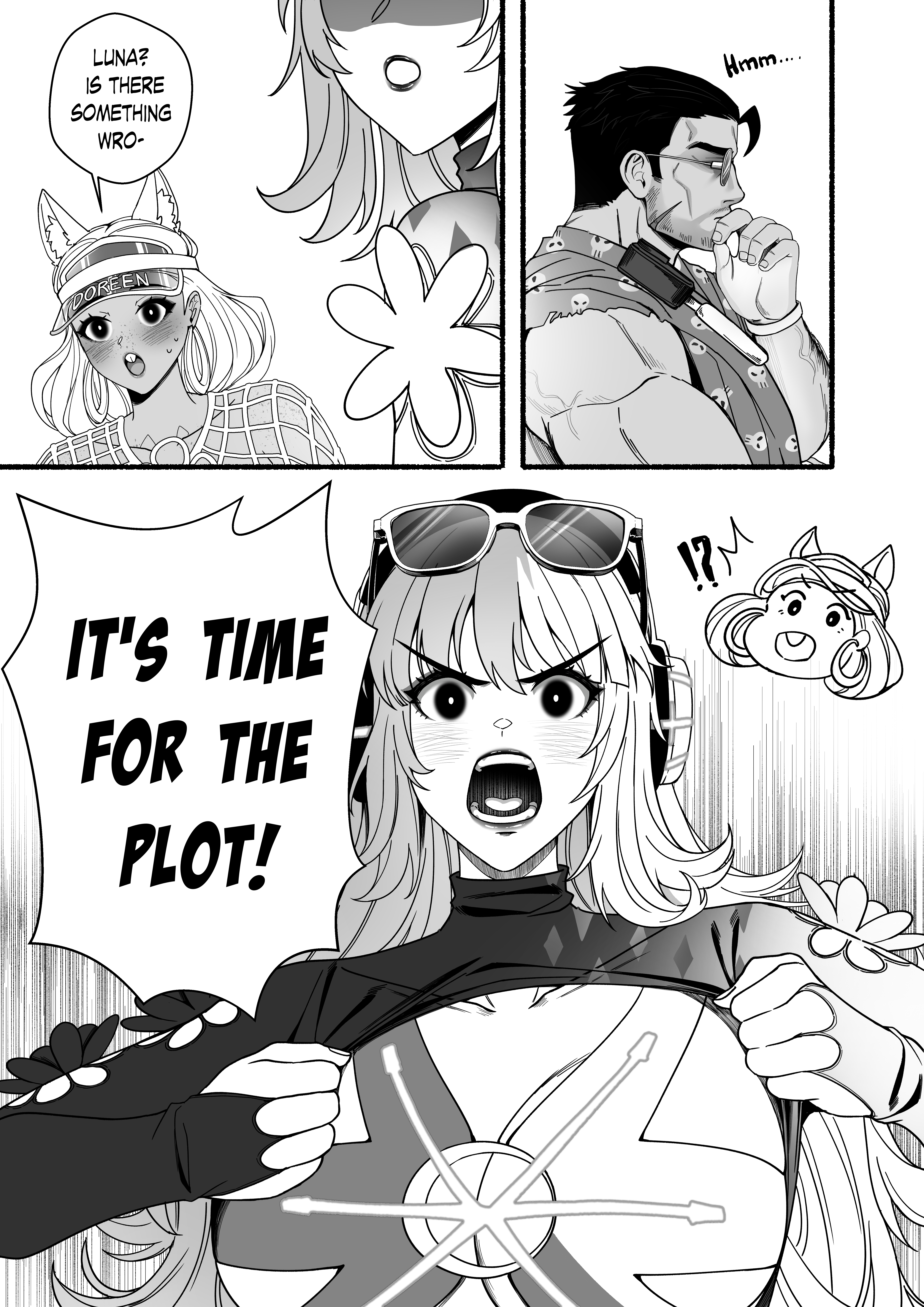 1boy, 2girls, big ass, big breasts, breasts, curvaceous, curvy, curvy figure, doreen green, female, hips, hourglass figure, huge ass, huge breasts, large ass, large breasts, legs, light skin, light-skinned female, luna snow, luna snow (cool summer), luna snow (marvel rivals), male, marvel, marvel comics, marvel rivals, mature, mature female, mutant (marvel), punisher (aqua arsenal), punisher (francis castle), punisher (marvel comics), punisher (marvel rivals), ryuukusnpaiarts, seol hee, slim waist, squirrel girl (marvel rivals), squirrel girl (marvel), squirrel girl (sunshine squirrel), thick hips, thick legs, thick thighs, thighs, voluptuous, waist, wide hips