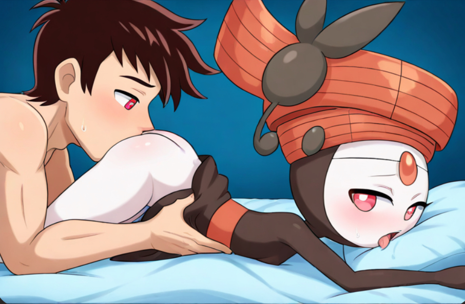 ai generated, ass up, aunovaguy, cunnilingus, eating pussy, enjoying, female, generation 5 pokemon, looking pleasured, loving it, male, male human/female humanoid, male human/female pokemon, male/female, meloetta, meloetta (pirouette form), mythical pokemon, pokemon, pokemon (species), pokephilia, pussy, size difference, tongue out, wanting more