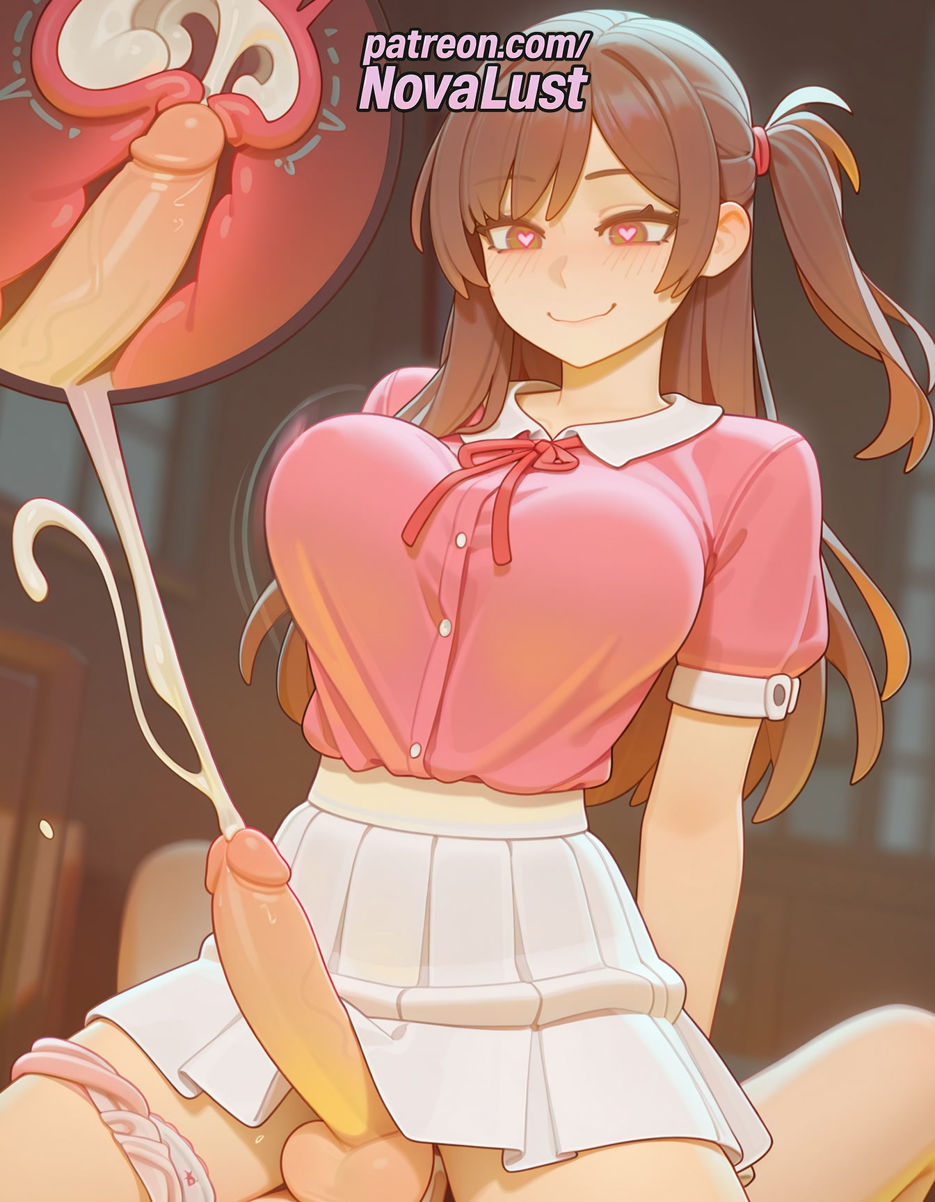 1futa, 2025, ai generated, artist name, balls, bar censor, blush, breasts, brown hair, bust, chest, cock, cross section, cum, cum in pussy, dick, ejaculation, erection, foreskin, futanari, handsfree ejaculation, heart, heart-shaped pupils, hi res, high quality, high resolution, highres, internal cumshot, intersex, kanojo okarishimasu, large balls, large penis, large testicles, long hair, mizuhara chizuru, mosaic censoring, novalust, one side up, panties, patreon, patreon username, penis, projectile cum, pussy, shirt, skirt, smile, stable diffusion, symbol-shaped pupils, testicles, two side up, uncensored, uncircumcised, underwear, uterus, veins, veiny penis, watermark