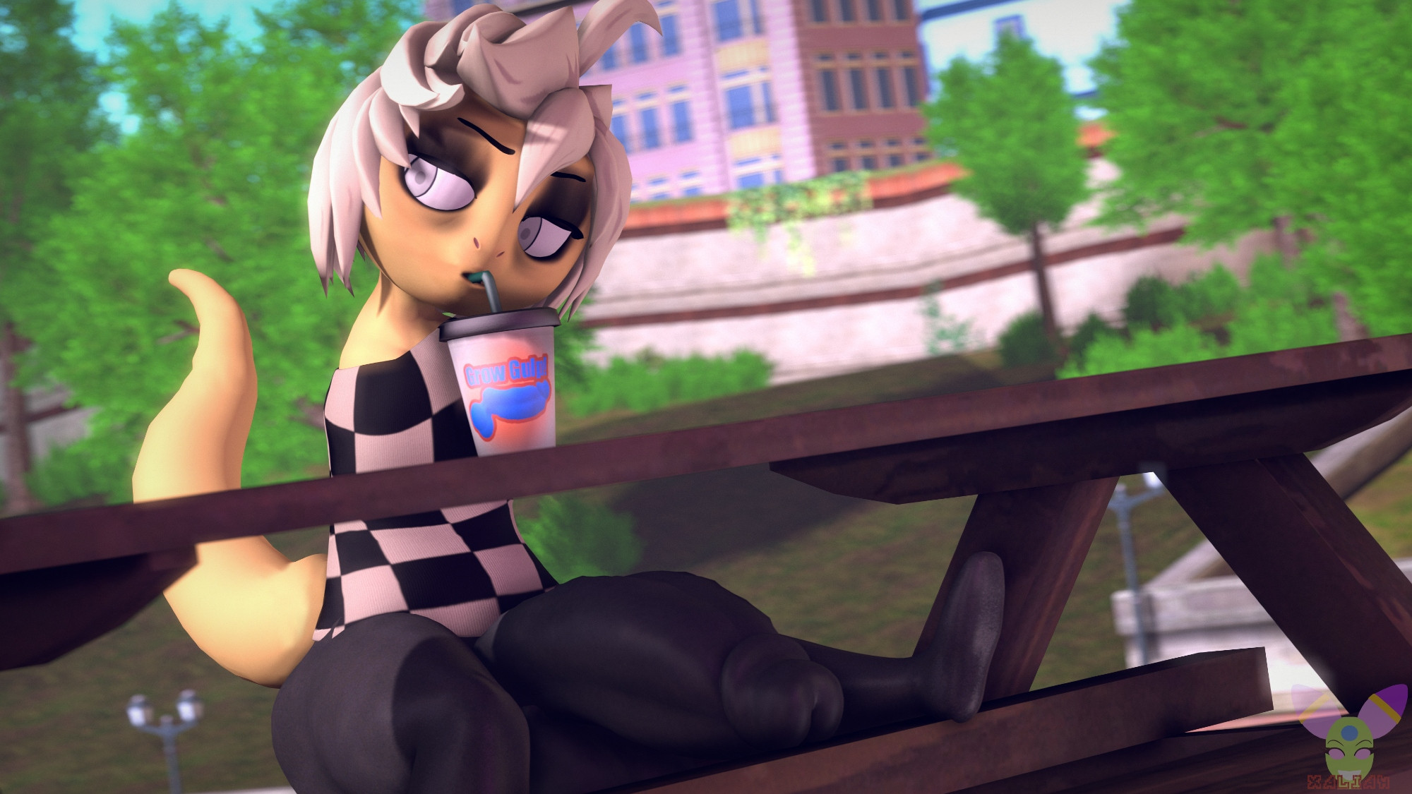 1boy, 3d, 3d (artwork), armless, drink, drinking, expansion sequence, growth, growth potion, growth sequence, huge cock, juice, kit (uwotinfokm8), male, male only, monster kid, no arms, penis, penis visible through clothing, penis visible through pants, sequence, solo male, undertale, undertale (series), uwotinfokm8, xaliah