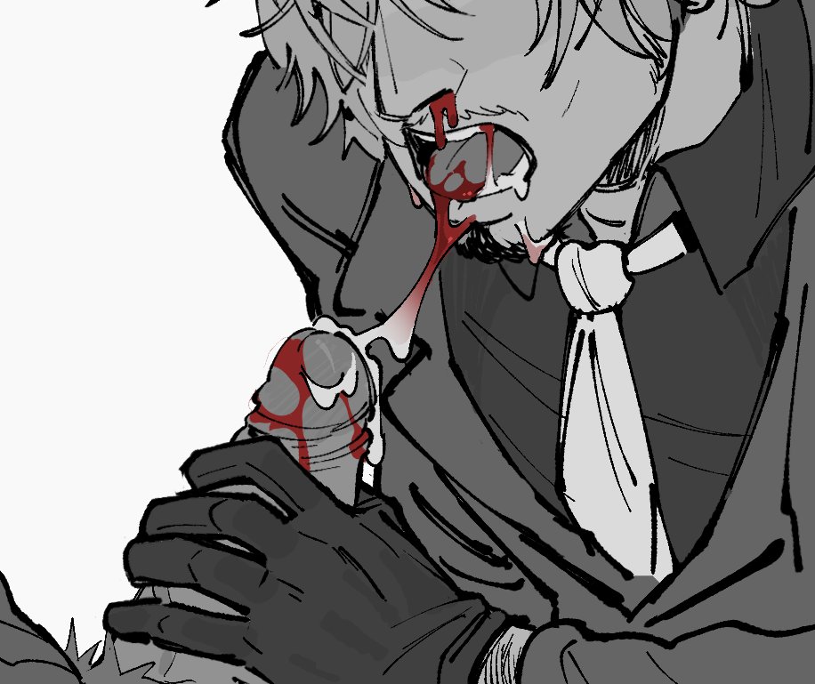 2boys, 2d, 2d (artwork), 2d artwork, 2male, 2males, 2man, 2men, blood, blood drip, blood in mouth, blood on face, blowjob, cum, cum in mouth, cumming, drool, drool on face, drool string, drooling, facial hair, fellatio, gloved handjob, gloved hands, grayscale, implied fellatio, implied penetration, male, male only, male/male, nosebleed, one piece, oral, oral sex, pubic hair, roronoa zoro, saliva, saliva drip, saliva on penis, saliva on tongue, saliva string, saliva trail, sanji, sanji (one piece), short hair, sinkurteeth, tagme, uncolored, vinsmoke sanji, zoro (one piece)