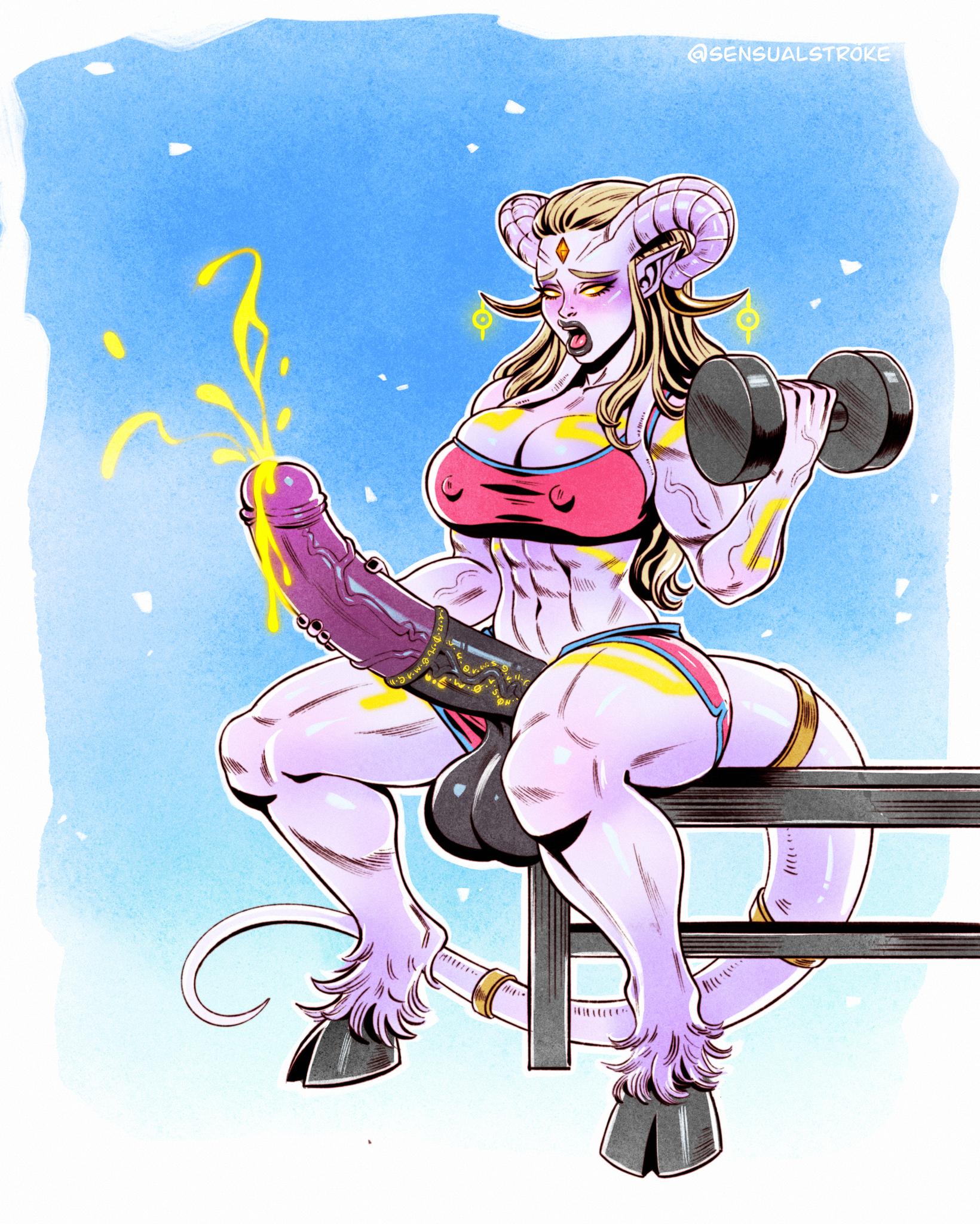 1futa, ahe gao, animal genitalia on humanoid, balls, big breasts, breasts, clothed, clothing, cum, divinsha, draenei, draenei futa, ejaculation, erection, futa only, futa sans pussy, futanari, hooves, horned humanoid, horns, horsecock, horsecock on humanoid, huge balls, huge cock, humanoid, intersex, lightforged draenei, lightforged draenei futa, masturbation, muscular, muscular futa, oc, orgasm, original, original character, partially clothed, penis, purple skin, purple-skinned futa, sensualstroke, sitting, solo, solo futa, tail, warcraft, weightlifting, weights, workout, world of warcraft, wow