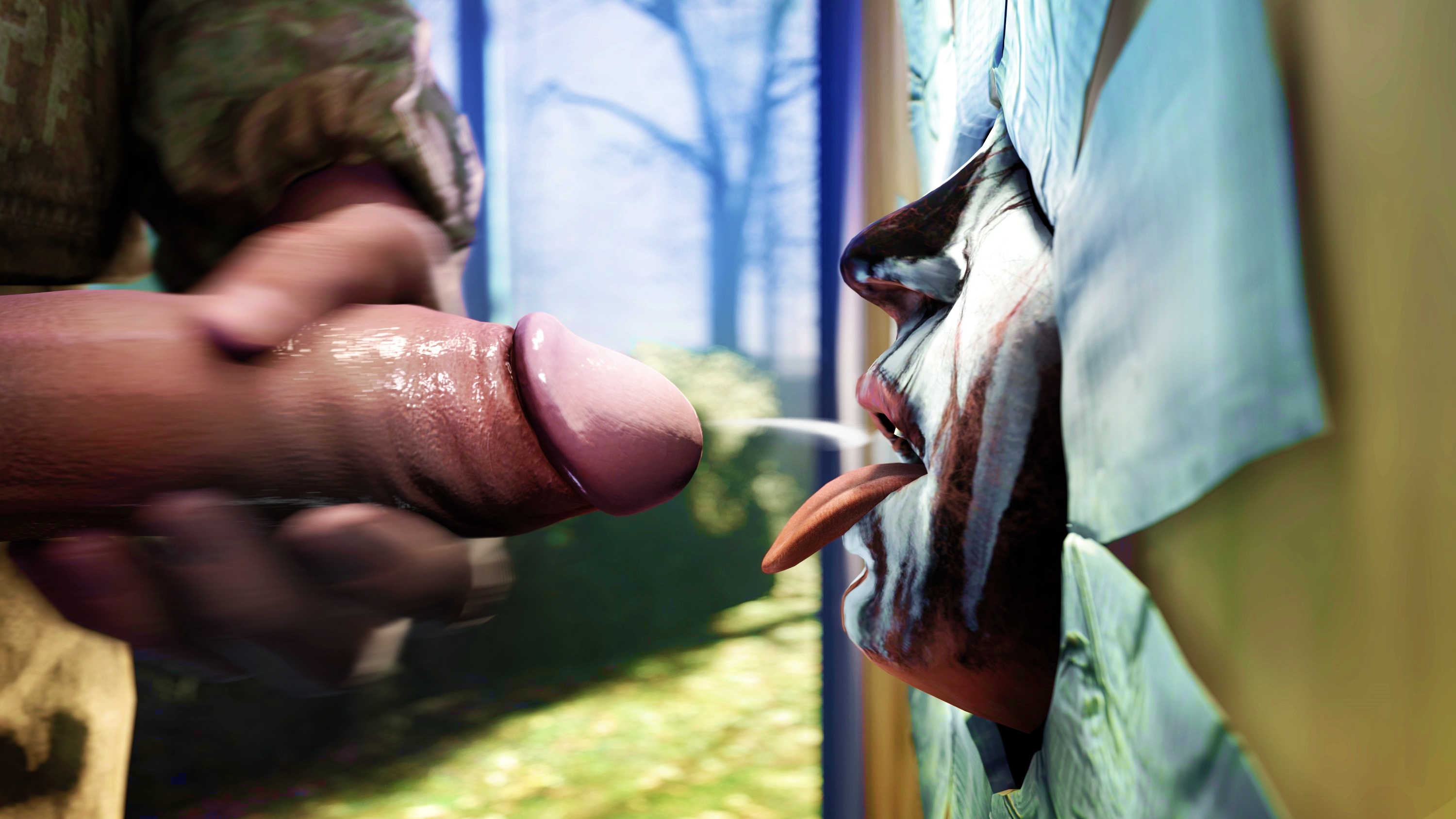 3d, akatomasu, brazilian, brazilian female, caveira (rainbow six), cum, cumshot, edit, female, glory hole, interracial, open mouth, oral, public, rainbow six, rainbow six siege, sfm, source filmmaker, white skin