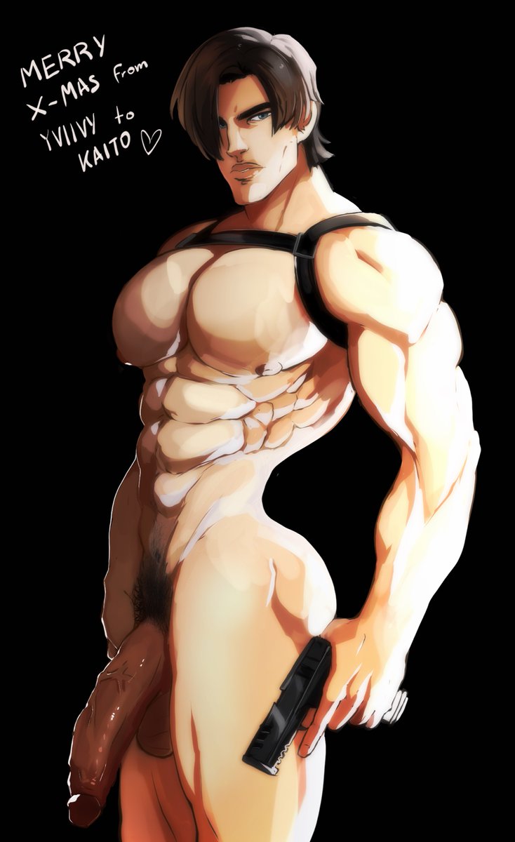 1boy, abs, bara, flaccid, flaccid penis, gay, gay male, idoraad, leon scott kennedy, lilprincyvi, lowres, male, male only, male pubic hair, muscular, muscular male, naked, nude, nude male, pectorals, penis, pubic hair, resident evil, solo, solo focus, solo male, toned, toned male, veiny penis, weapon, yaoi