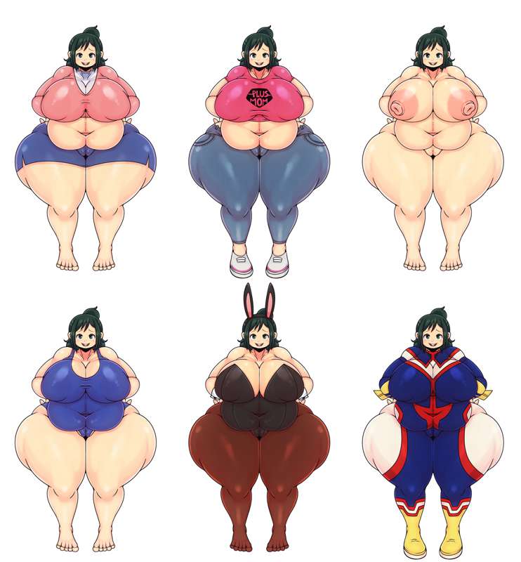 1girls, bbw, belly, big breasts, big nipples, breasts, bunnysuit, chubby, completely nude, fat, female, female only, full body, green hair, hero outfit (mha), huge breasts, hyper, inko midoriya, matospectoru, mother, my hero academia, naked, naked female, nude, nude female, obese, obese female, overweight, overweight female, pussy, solo, solo female, swimsuit, white background