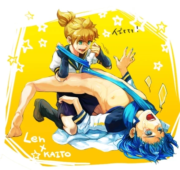 2boys arched_back choking dominant dominant_male domination femboy gay gay_sex kagamine_len kaito_(vocaloid) male male/male male_only male_with_painted_nails masturbation sadism small_dom_big_sub small_penis smaller_male smile smiling smirk submissive submissive_male teenage_boy teenager twisting_penis virtual_singer vocaloid yaoi younger_male