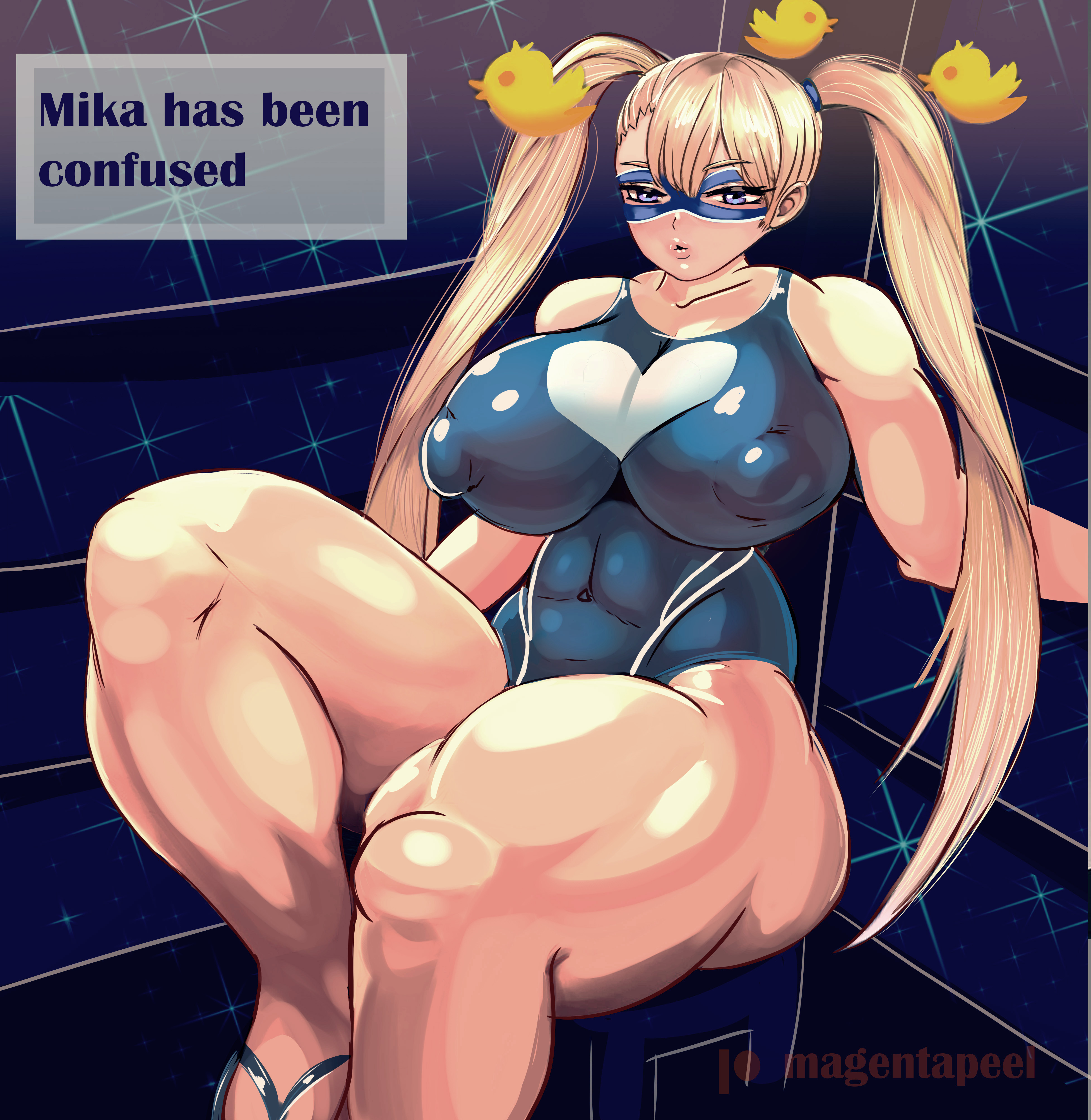 1girls, ass, big ass, big breasts, blonde hair, blue eyes, breasts, capcom, chubby, chubby female, female, female only, huge ass, huge breasts, large ass, large breasts, magentapeel, muscles, muscular, muscular female, plump, rainbow mika, street fighter, street fighter v, venus body