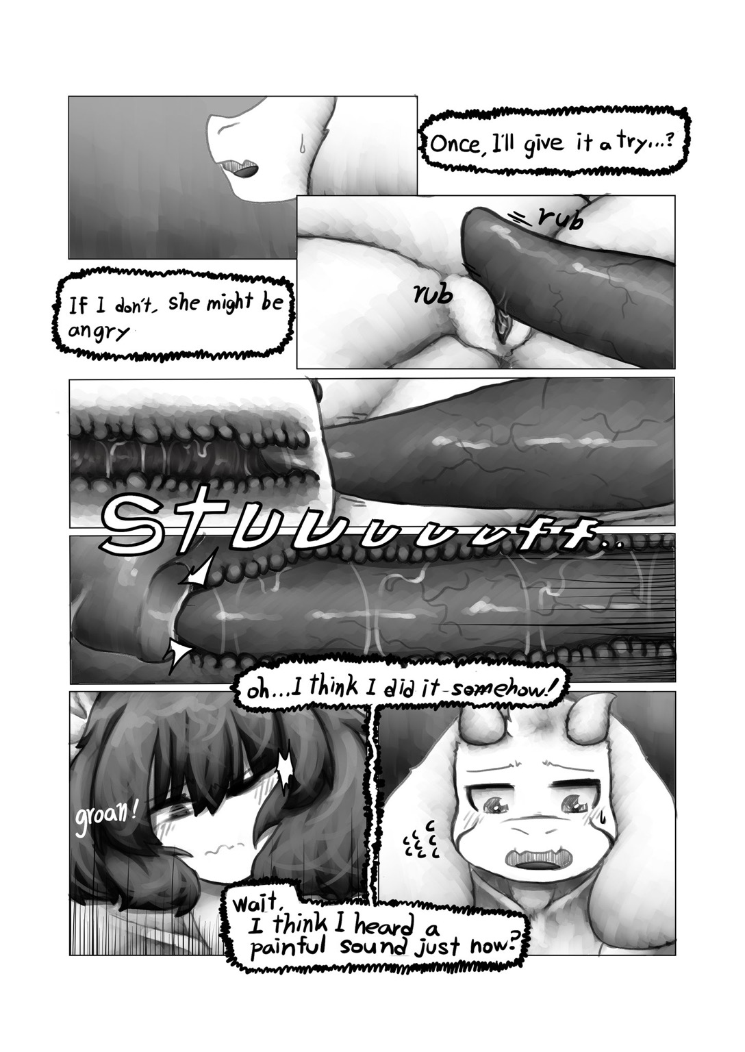 1boy, 1girls, animal genitalia, animal penis, anthro, anthro on human, asriel dreemurr, asriel dreemurr (god form), balls, big breasts, big penis, blush, breasts, brother and sister, chara, comic, female, female chara, fluffy, horns, incest, inside view, male, male penetrating, male penetrating female, male/female, mob face, penis, penis in pussy, pussy, red penis, straight, undertale, veins, wet, whitewo1f, wholesome, x-ray