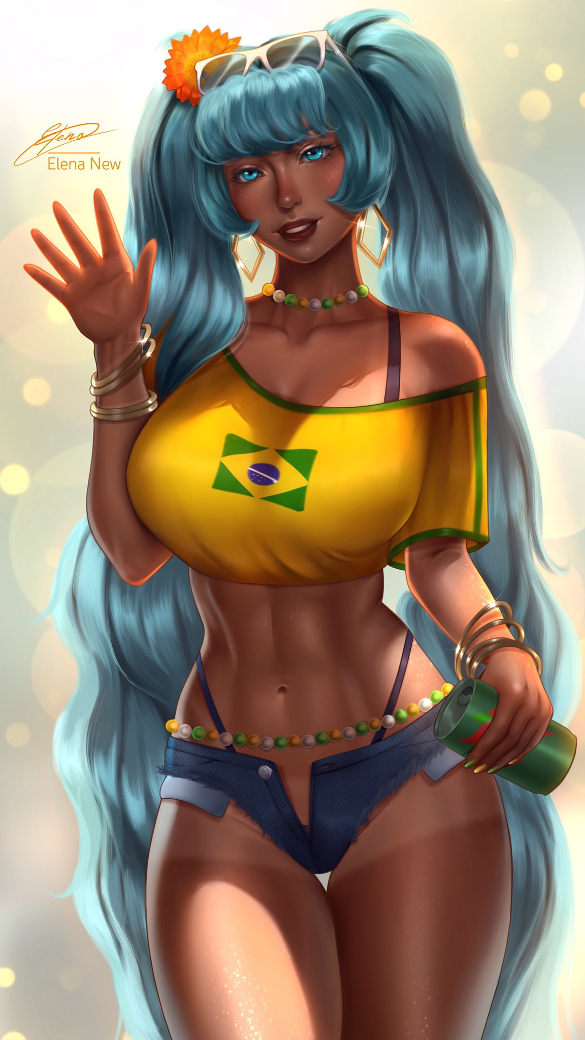 brazil brazilian brazilian_female brazilian_miku busty elena_new_art female female_focus female_only hatsune_miku hourglass_figure long_hair tagme twintails vocaloid wide_hips