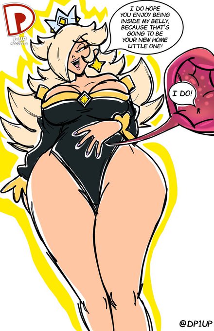black dress, blonde hair, dp1up, female, giantess, long legs, princess rosalina, super mario bros., thighs, vore, white skin, willing prey