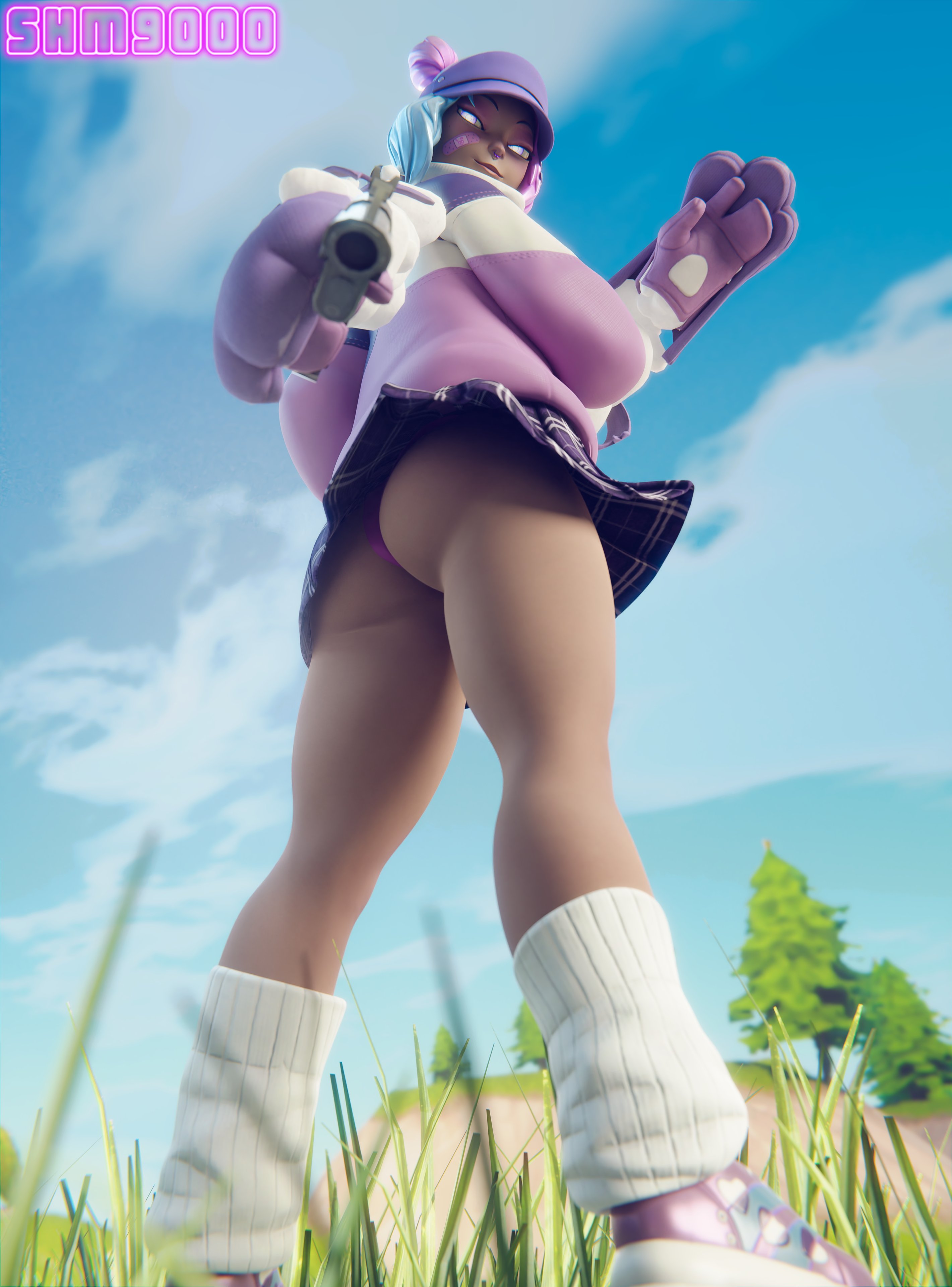 3d, ass, bad girl, big ass, female, fortnite, fortnite: battle royale, leelah (fortnite), superhentaimaster9000