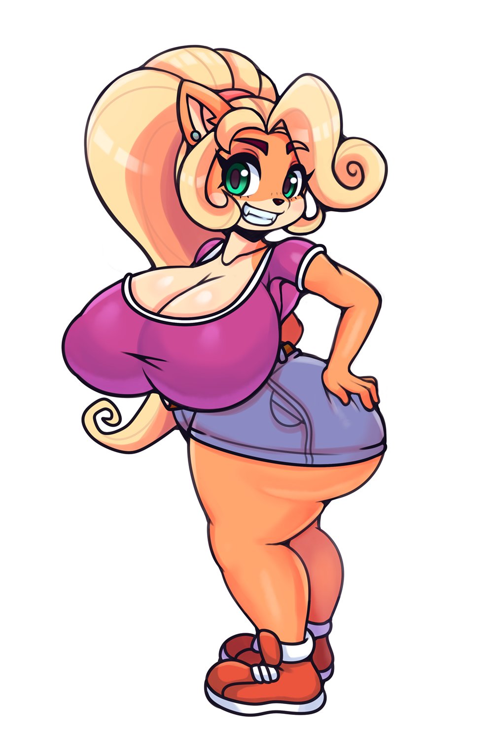 1girls alternate_breast_size anthro big_ass big_breasts big_butt breasts breasts_bigger_than_head cleavage clothes_swap coco_bandicoot crash_(series) female female_only furry hourglass_figure huge_ass huge_breasts hyper_ass hyper_breasts large_breasts matospectoru shortstack solo tagme tawna_bandicoot thick_thighs wide_hips