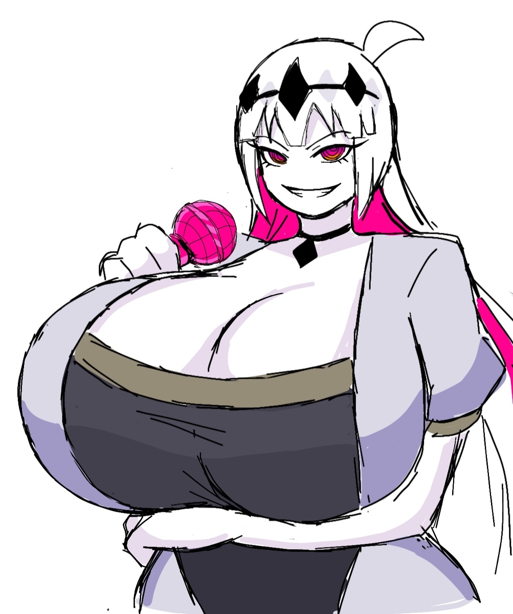 1girls big_breasts breasts busty clothed clothed_female enormous_breasts female female_only fnf_entity friday_night_funkin friday_night_funkin_mod gigantic_breasts hand_under_breasts huge_breasts large_breasts long_hair massive_breasts microphone momiji_(artist) newgrounds nikusa_(sugarratio) simple_background solo solo_female tagme white_background white_hair