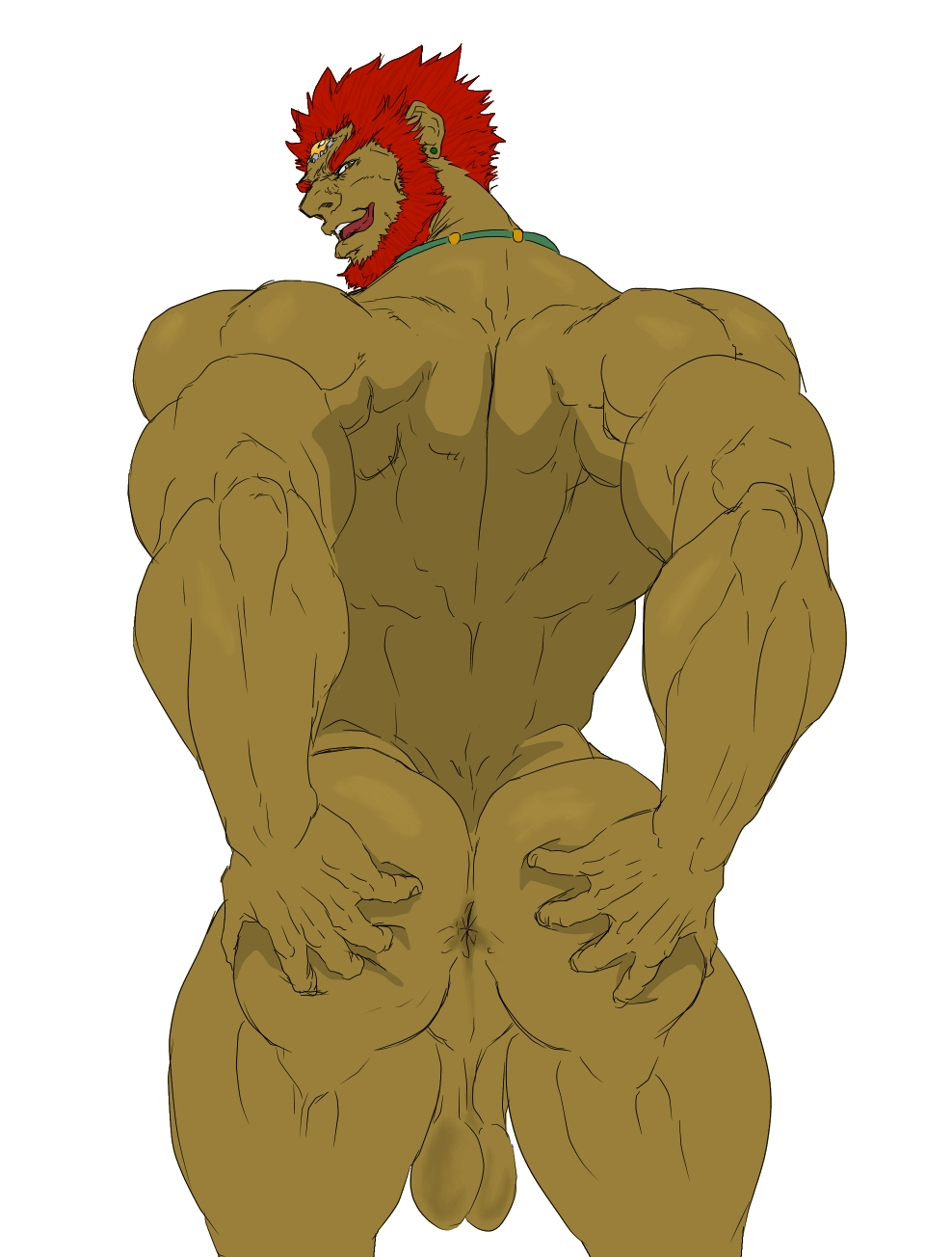 5_fingers backsack balls bara ganondorf gay male male_only mb_artblog muscles muscular nude ocarina_of_time penis solo solo_male spreading_ass the_legend_of_zelda