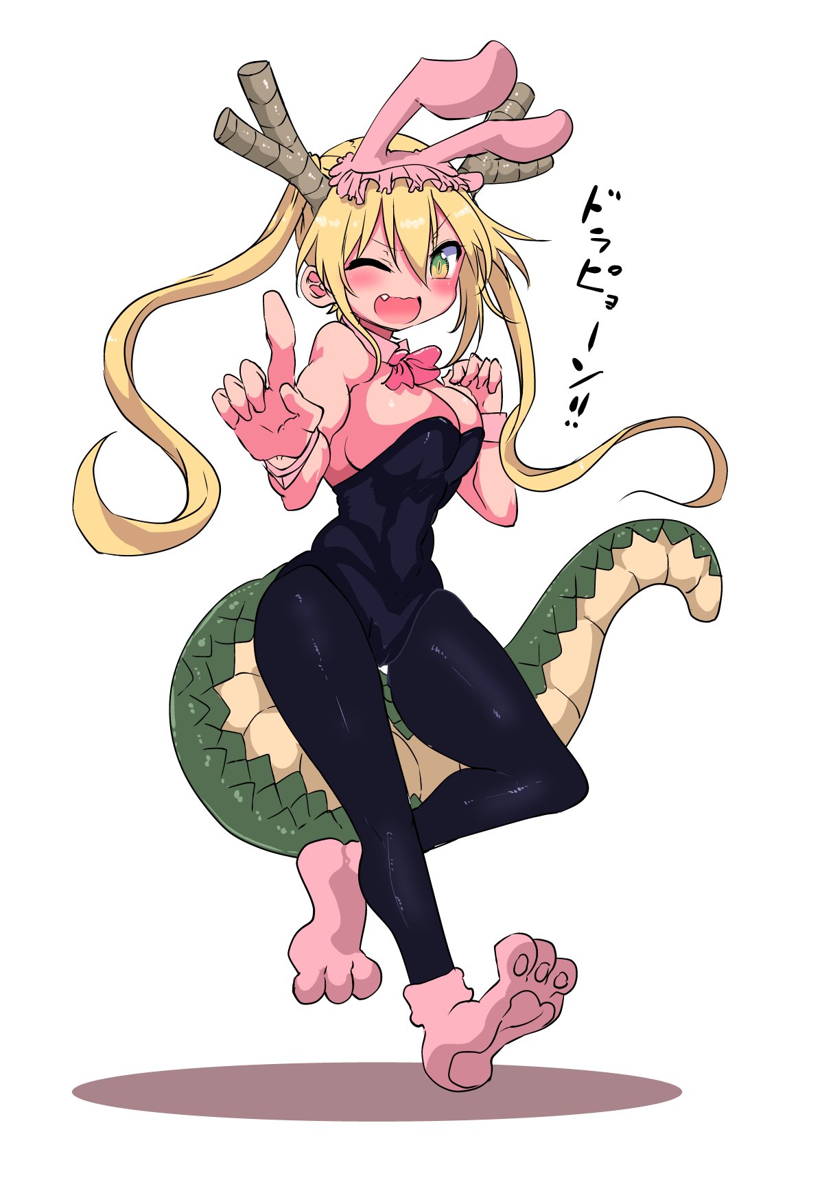 blonde_hair bunnysuit cool-kyou_shinja miss_kobayashi's_dragon_maid tagme tohru_(dragon_maid)