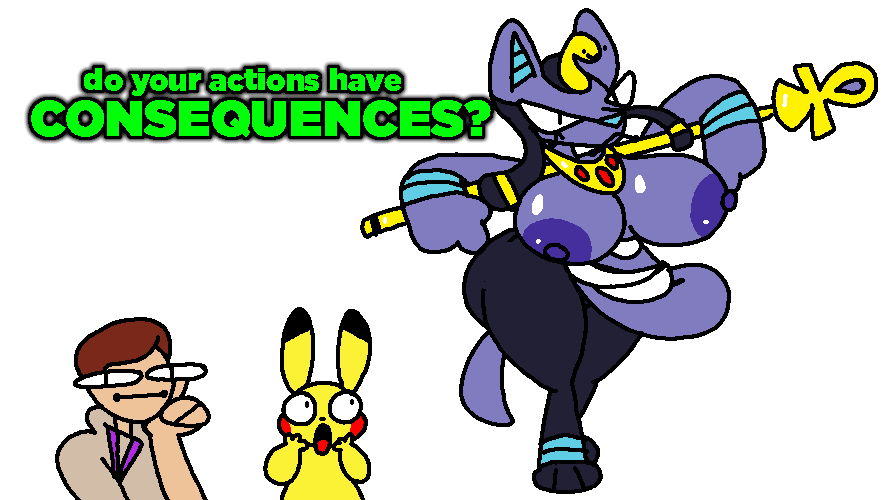 anthro ass big_breasts breasts fakémon female game_theory_(channel) group looking_at_viewer male markiplier's_most_fuckable_pokemon matpat meme neferkiti nintendo pikachu pokémon_(species) pokemon superiorfox surprise thick_thighs video_games