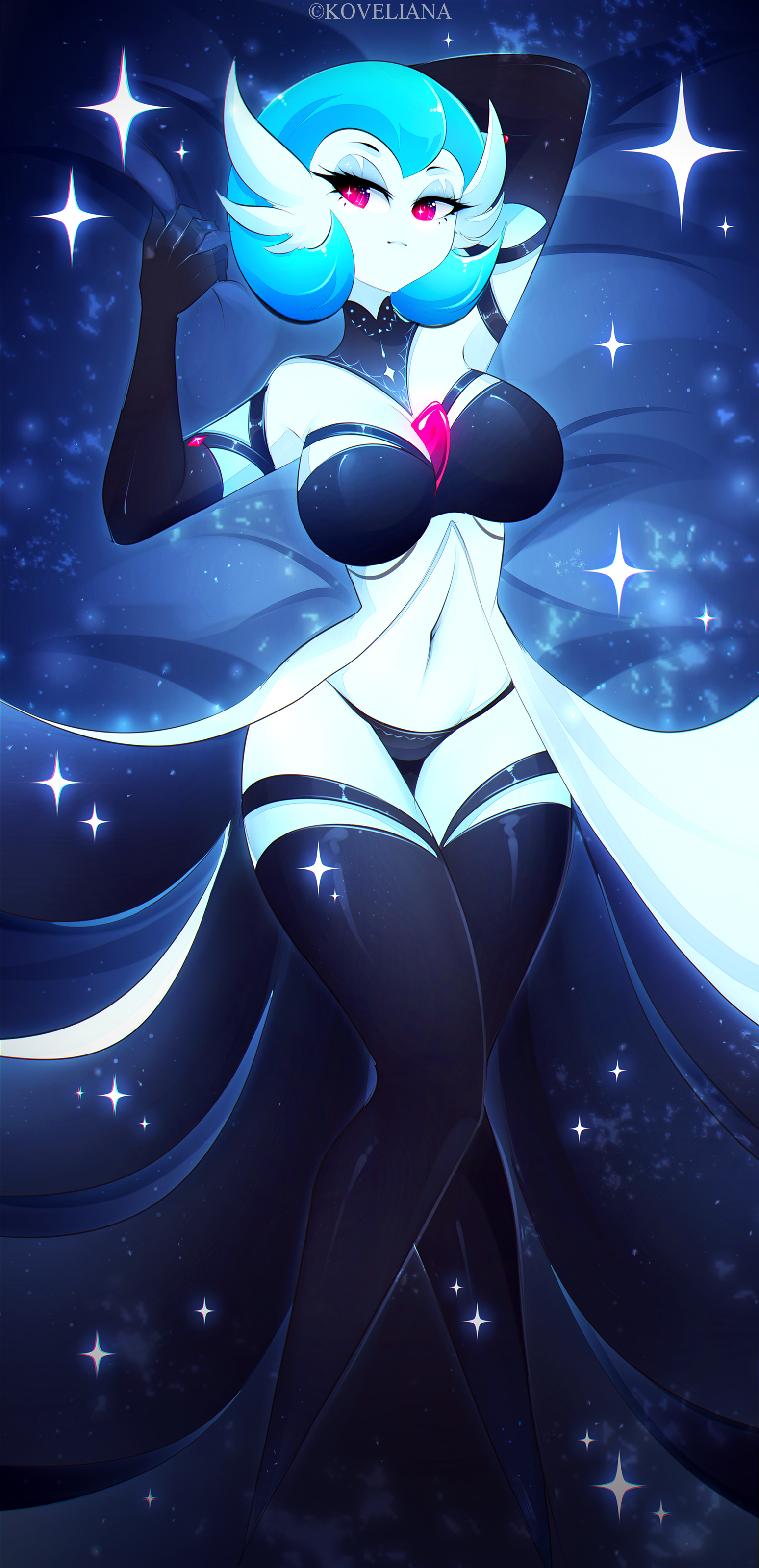 breasts, clothed, clothing, female, gardevoir, koveliana, nintendo, pokemon, shiny gardevoir, solo, tagme