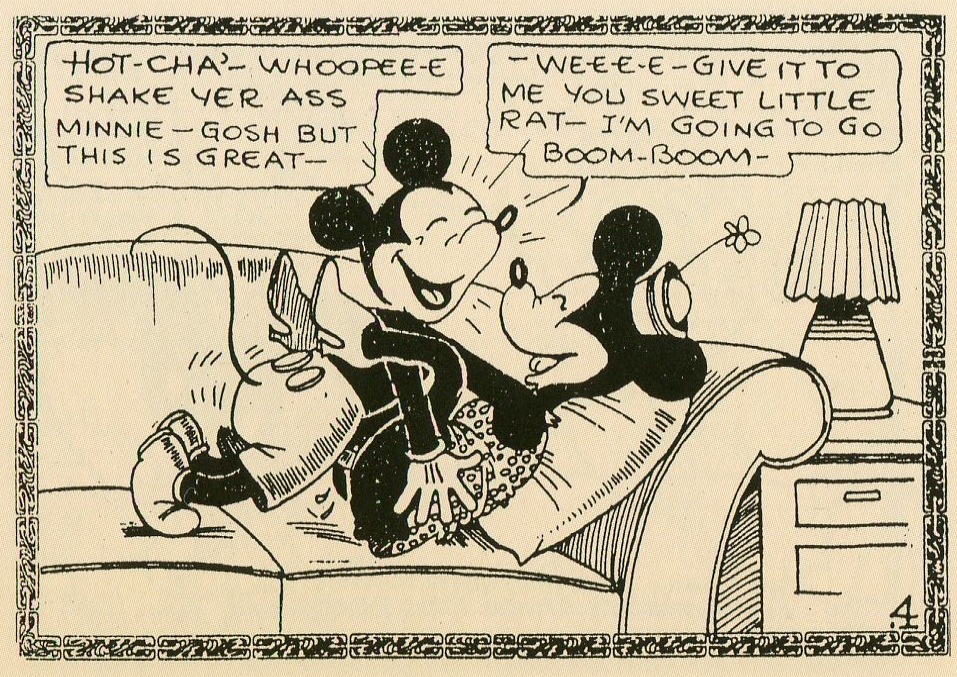 1930s anthro cabinet disney duo english_text female furniture lamp male male/female mammal mickey_mouse minnie_mouse monochrome mouse murid murine penis public_domain rodent sex sofa text tijuana_bible unknown_artist vintage