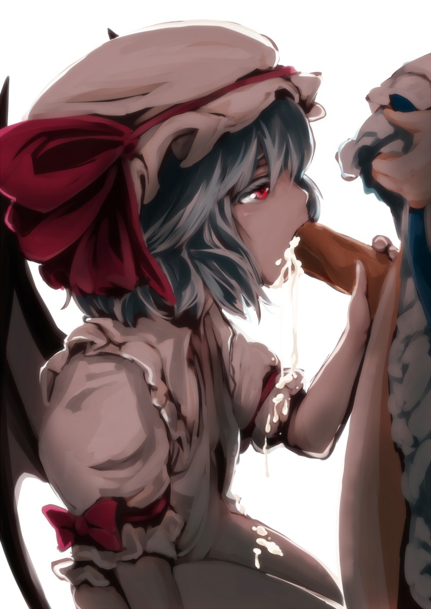 1futa, 1girls, 2012, aoiro8go, blowjob, blue hair, bodily fluids, clothed, clothes lift, clothing, cum, cum in mouth, cum inside, cum on clothes, digital media (artwork), ejaculation, erection, fellatio, female, female focus, fully clothed, futa on female, futanari, human, intersex, maid, maid uniform, mostly clothed, oral, oral penetration, oral sex, penis, red eyes, remilia scarlet, sakuya izayoi, sex, skirt, skirt lift, solo focus, touhou, vampire, wings